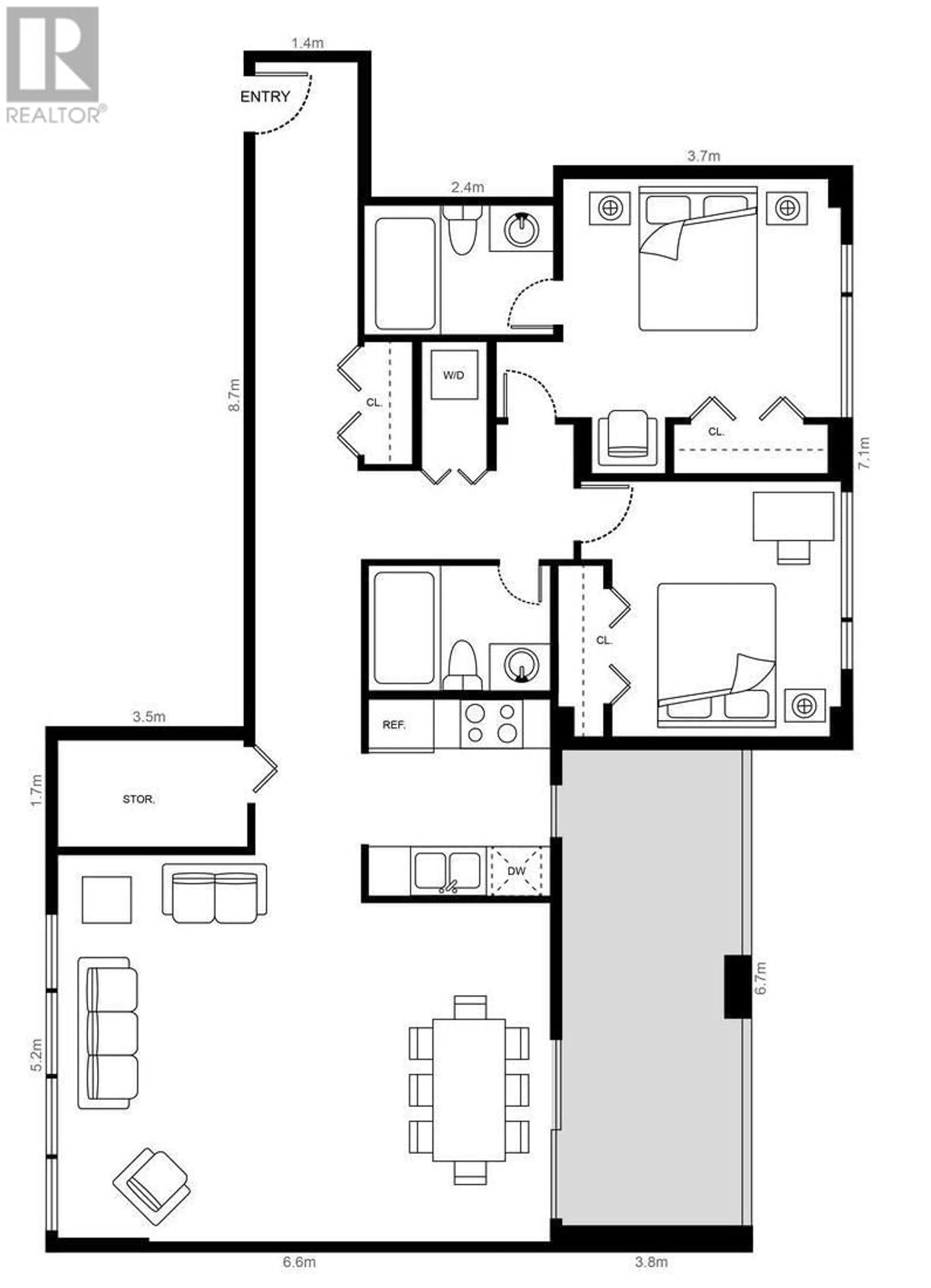 Floor plan for 505 - 1318 HOMER STREET, Vancouver British Columbia V6B6A7