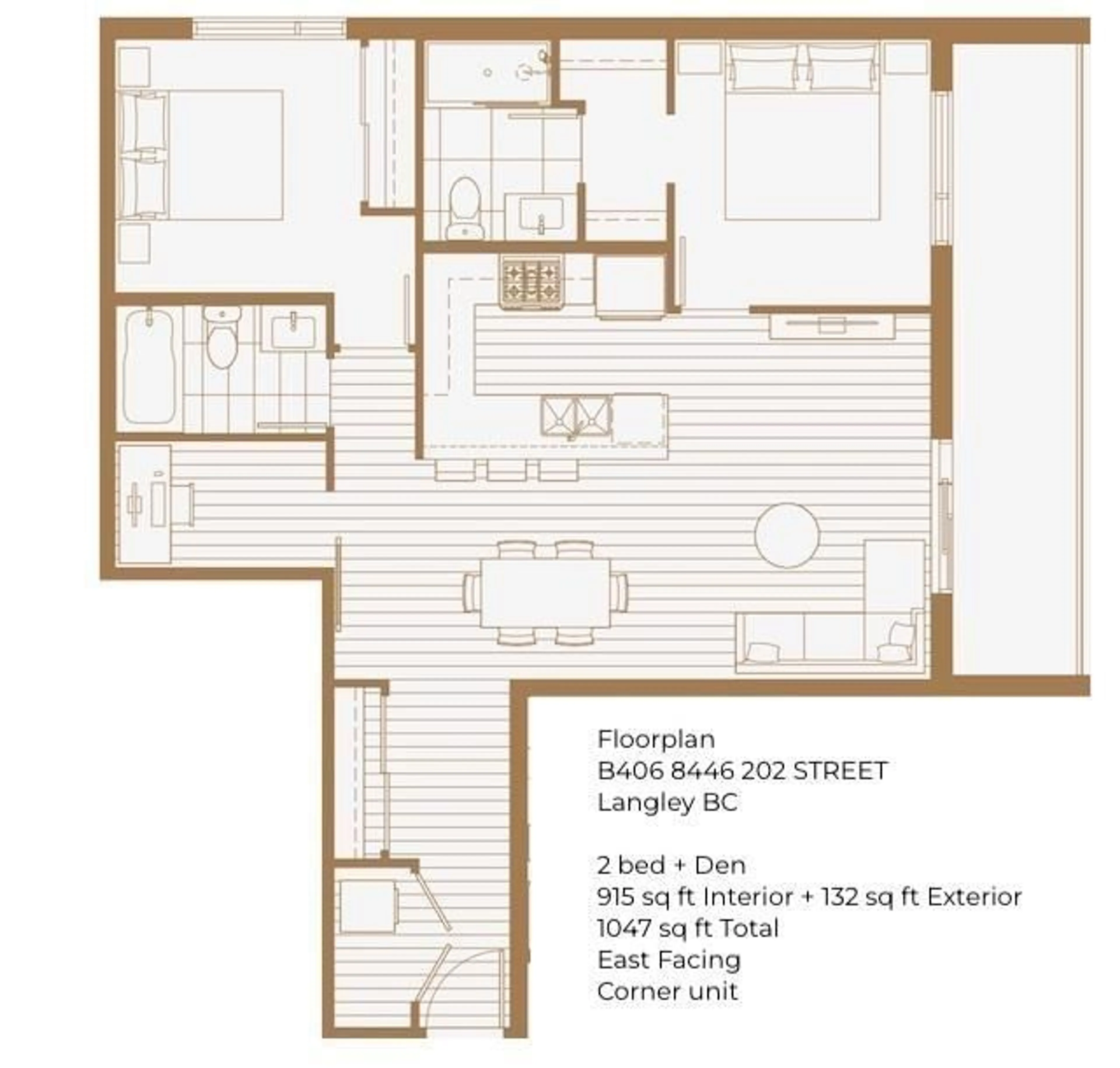 Floor plan for B406 - 8447 202, Langley British Columbia V2Y4K2