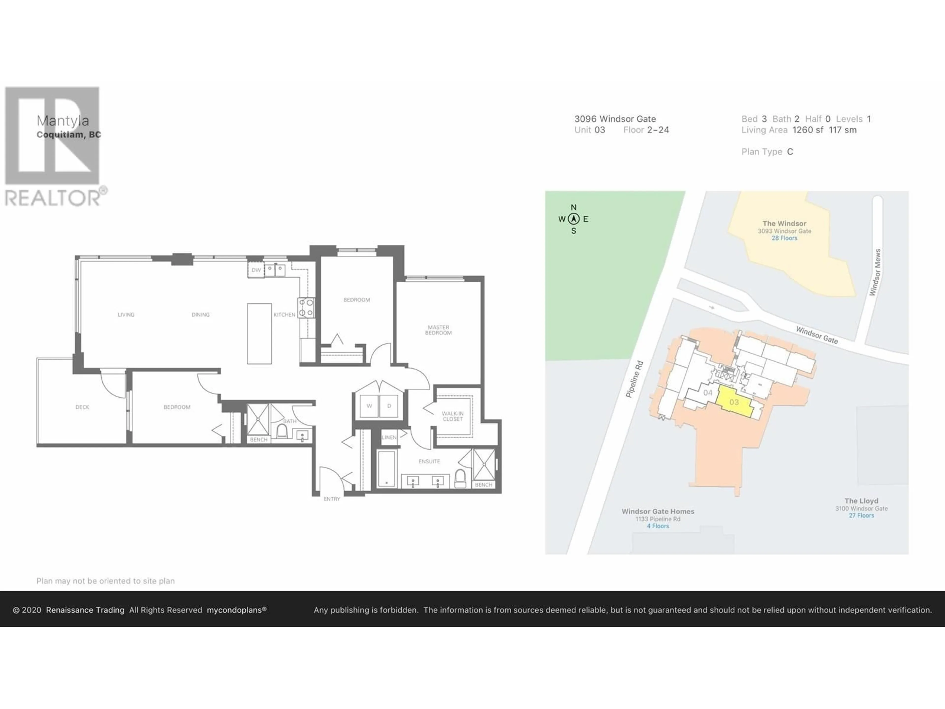 Floor plan for 1103 - 3096 WINDSOR GATE, Coquitlam British Columbia V3B0P4
