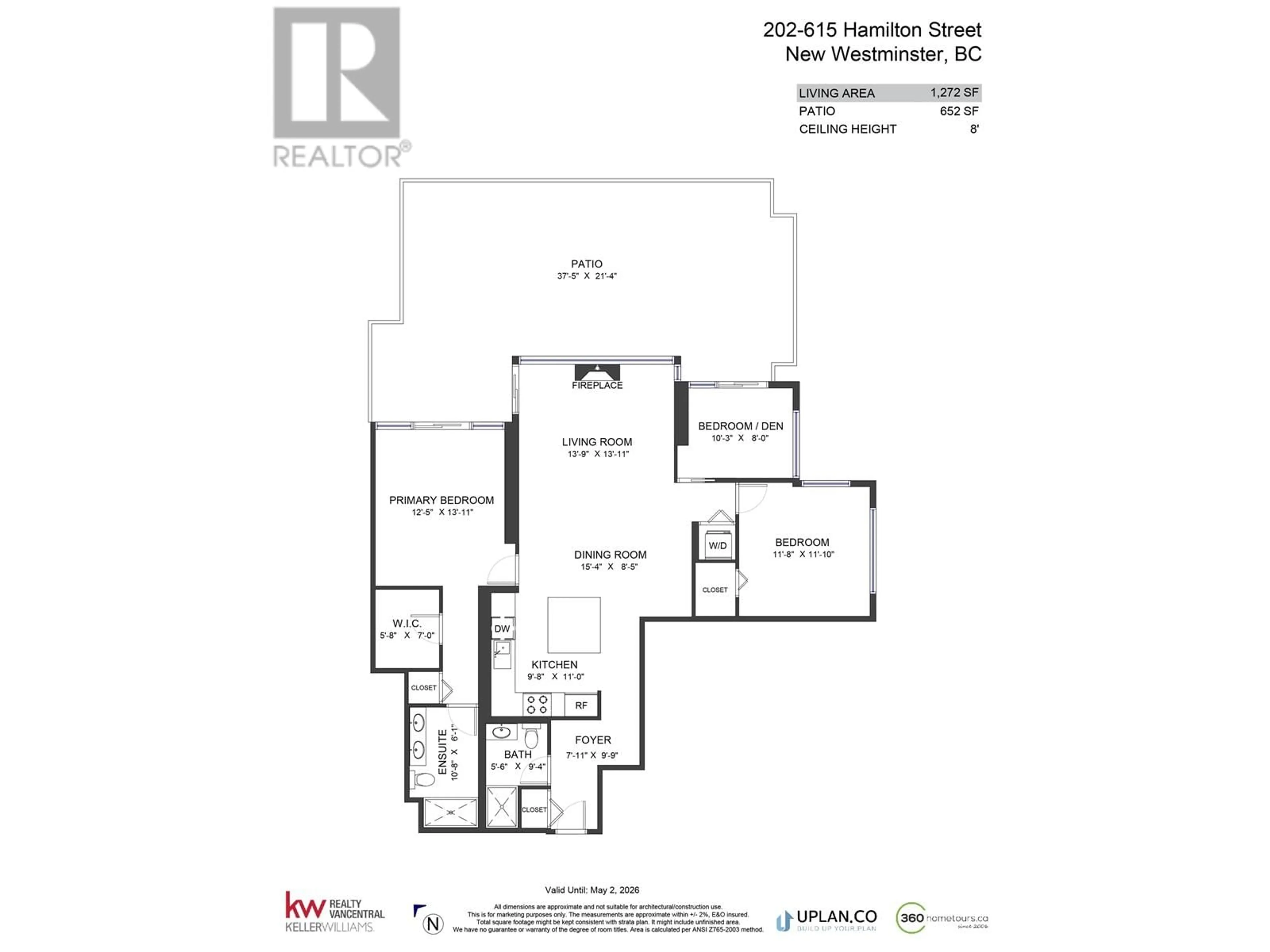 Floor plan for 202 - 615 HAMILTON STREET, New Westminster British Columbia V3M7A7