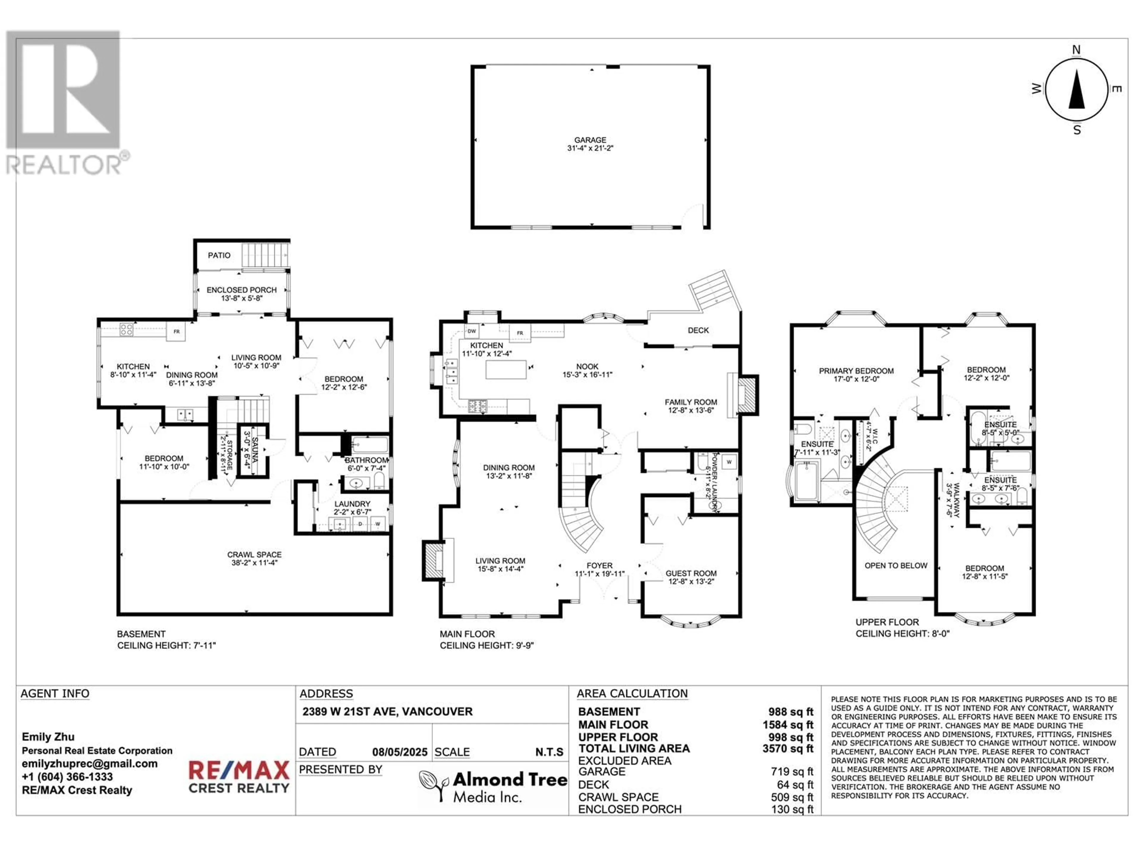 Floor plan for 2389 21ST AVENUE, Vancouver British Columbia V6L1J6