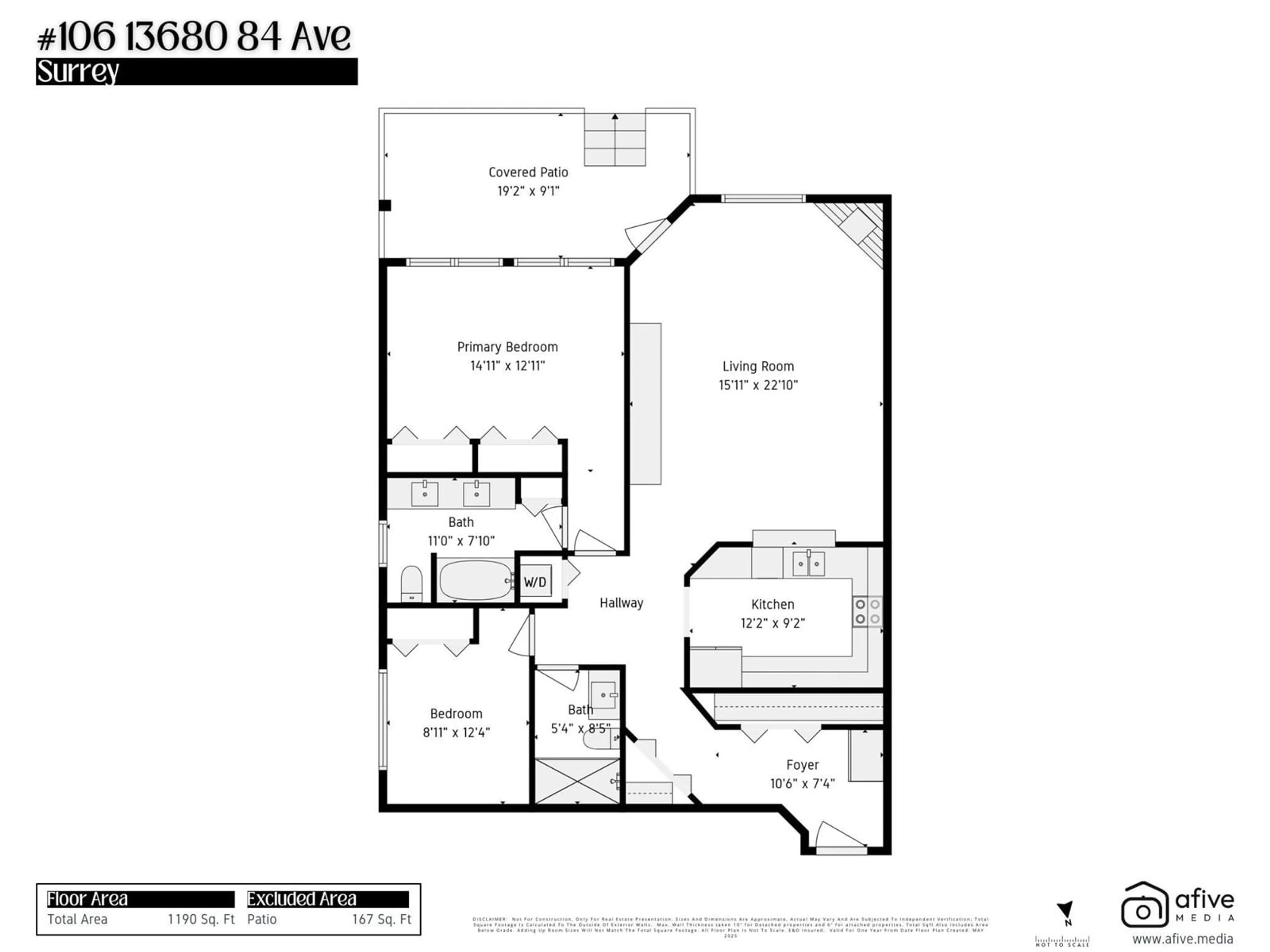 Floor plan for 106 - 13680 84, Surrey British Columbia V3W0T6