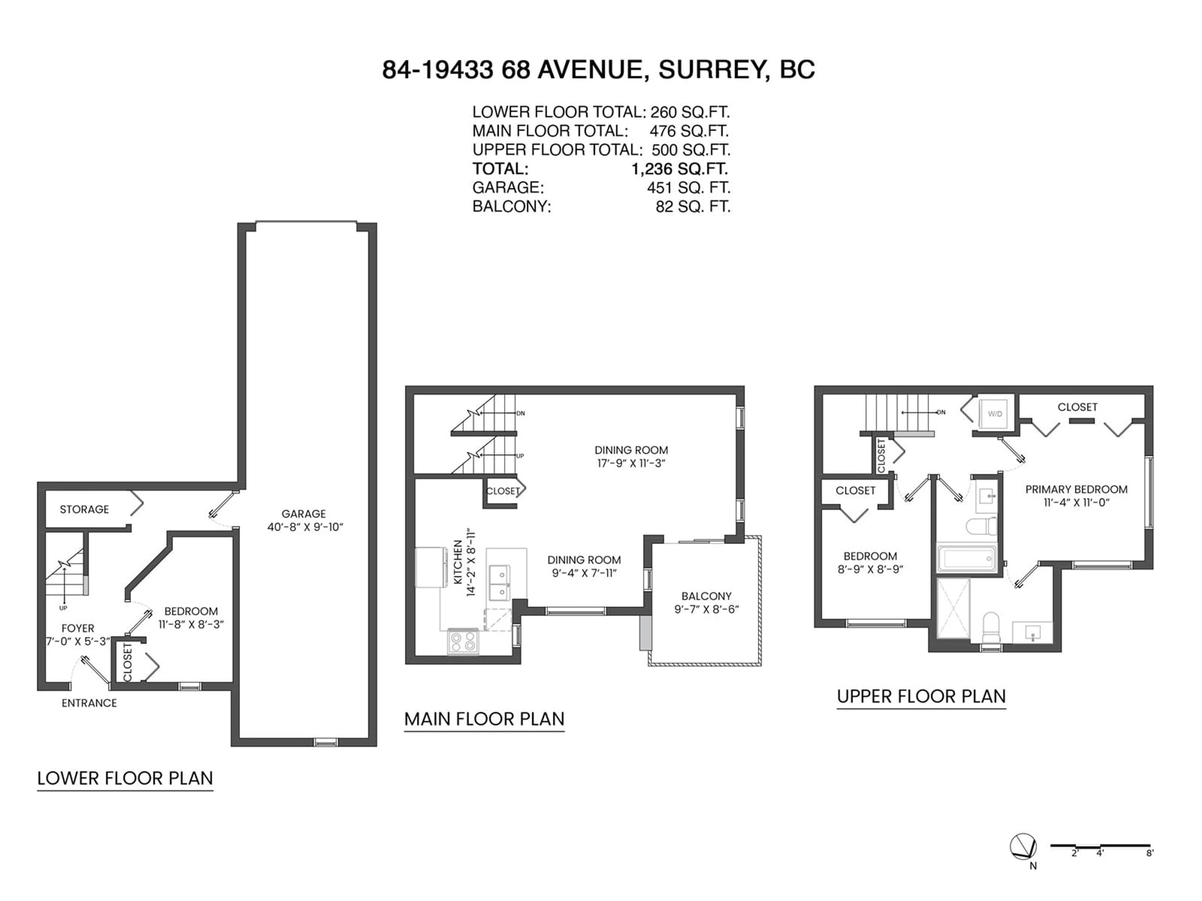 Floor plan for 84 - 19433 68, Surrey British Columbia V4N6M8