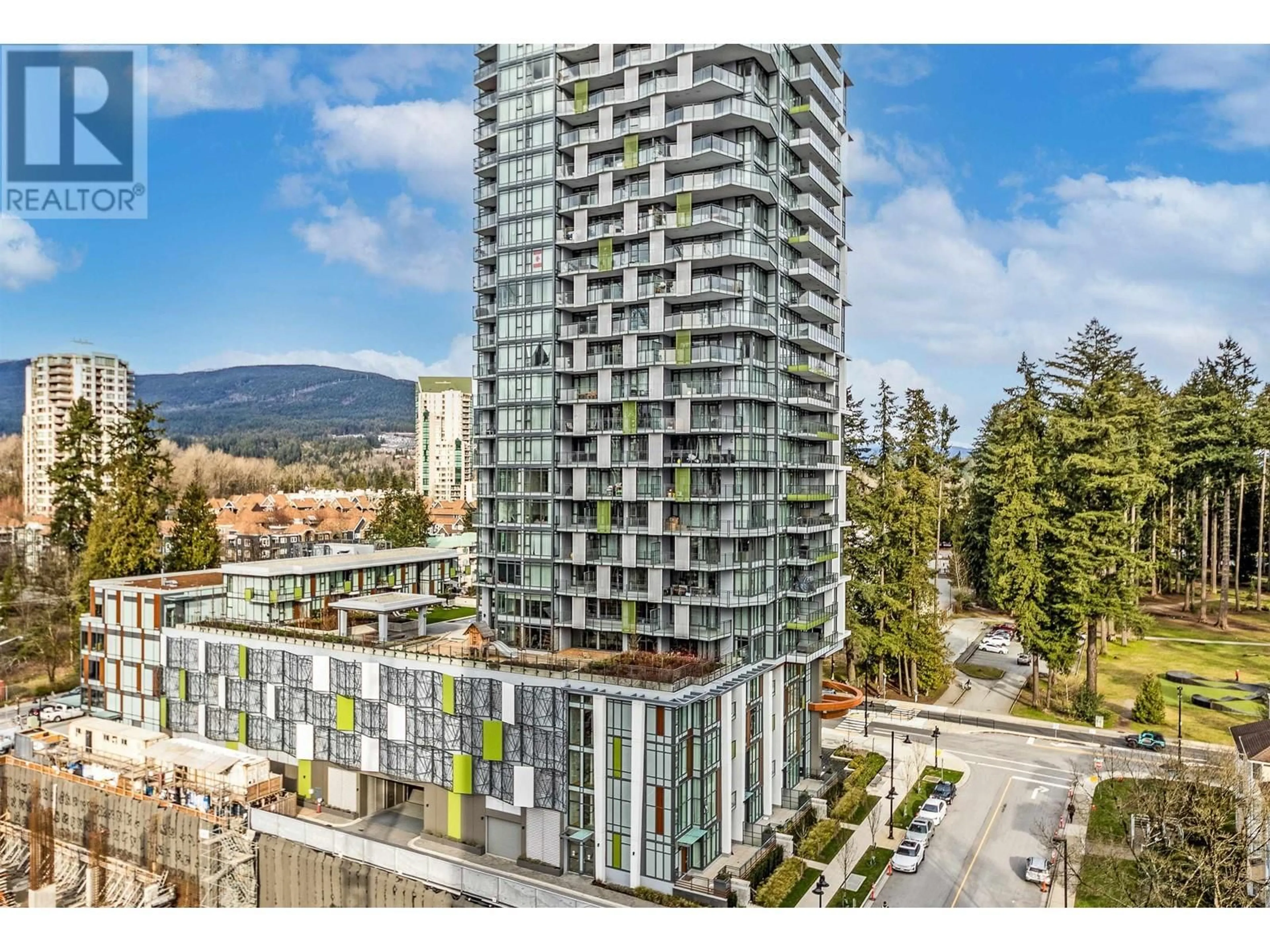 A pic from outside/outdoor area/front of a property/back of a property/a pic from drone, city buildings view from balcony for 1101 - 1178 HEFFLEY CRESCENT, Coquitlam British Columbia V3B0A7