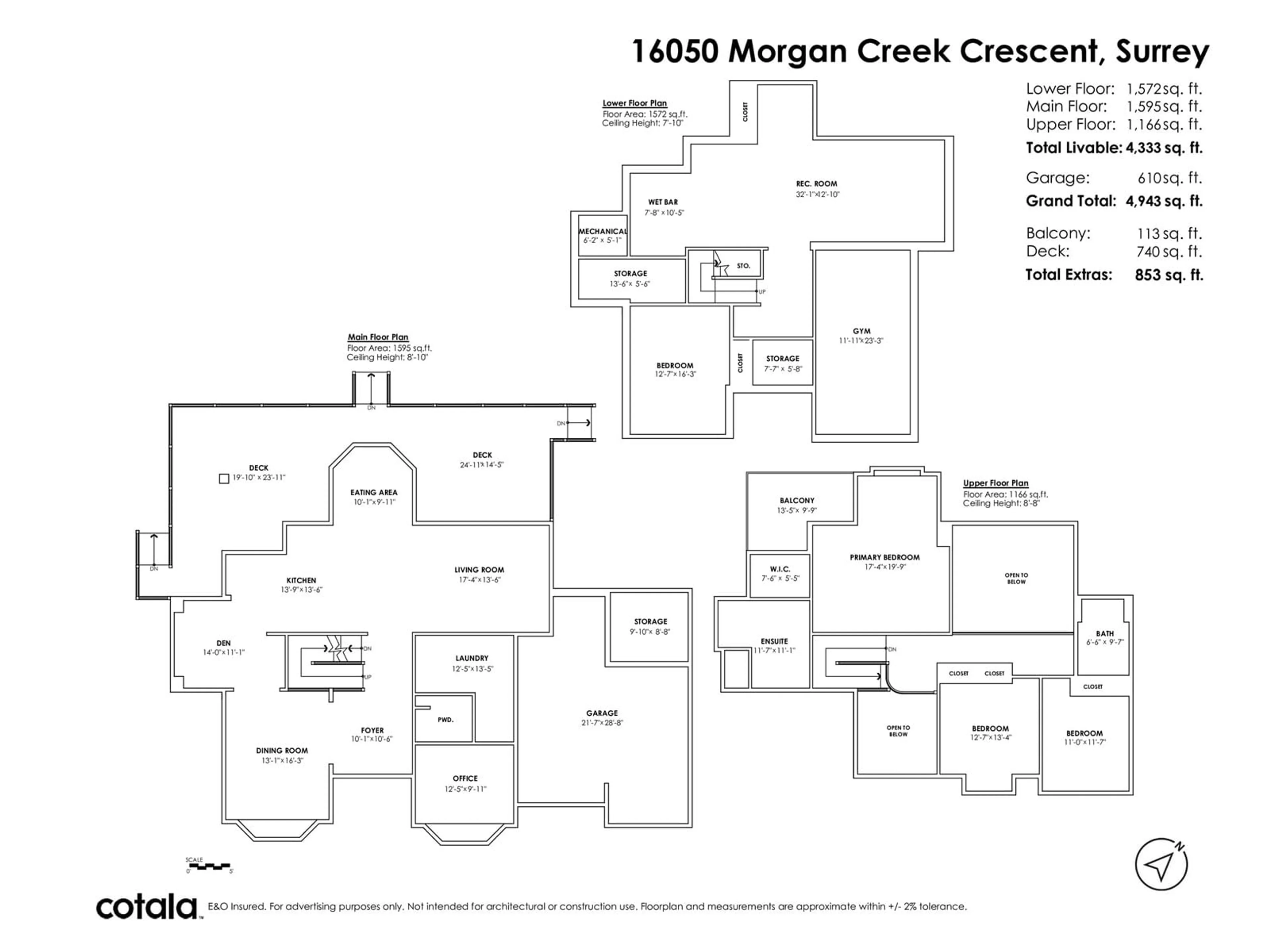 Floor plan for 16050 MORGAN CREEK, Surrey British Columbia V3Z0J2