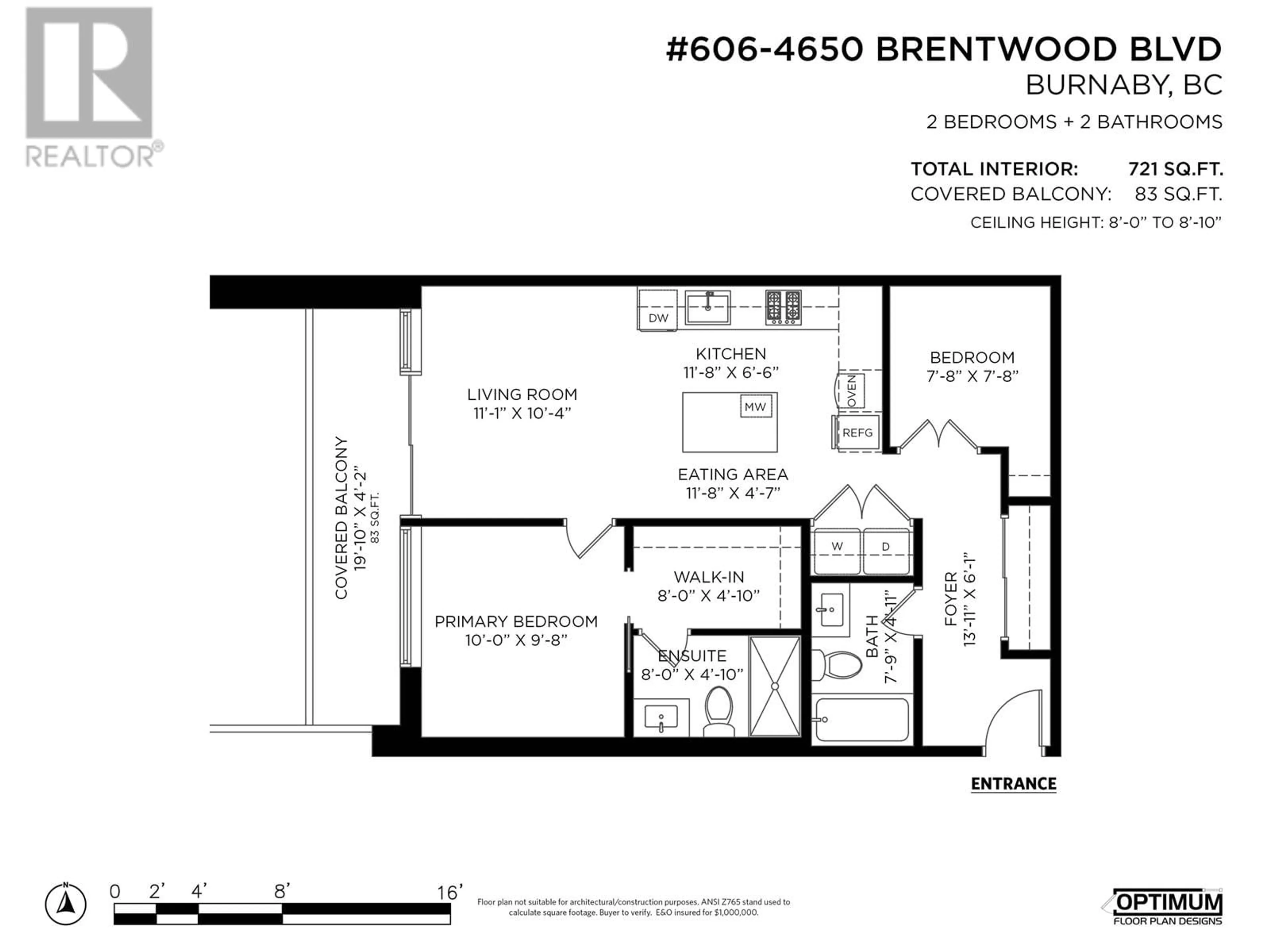 Floor plan for 606 - 4650 BRENTWOOD BOULEVARD, Burnaby British Columbia V5C0M3
