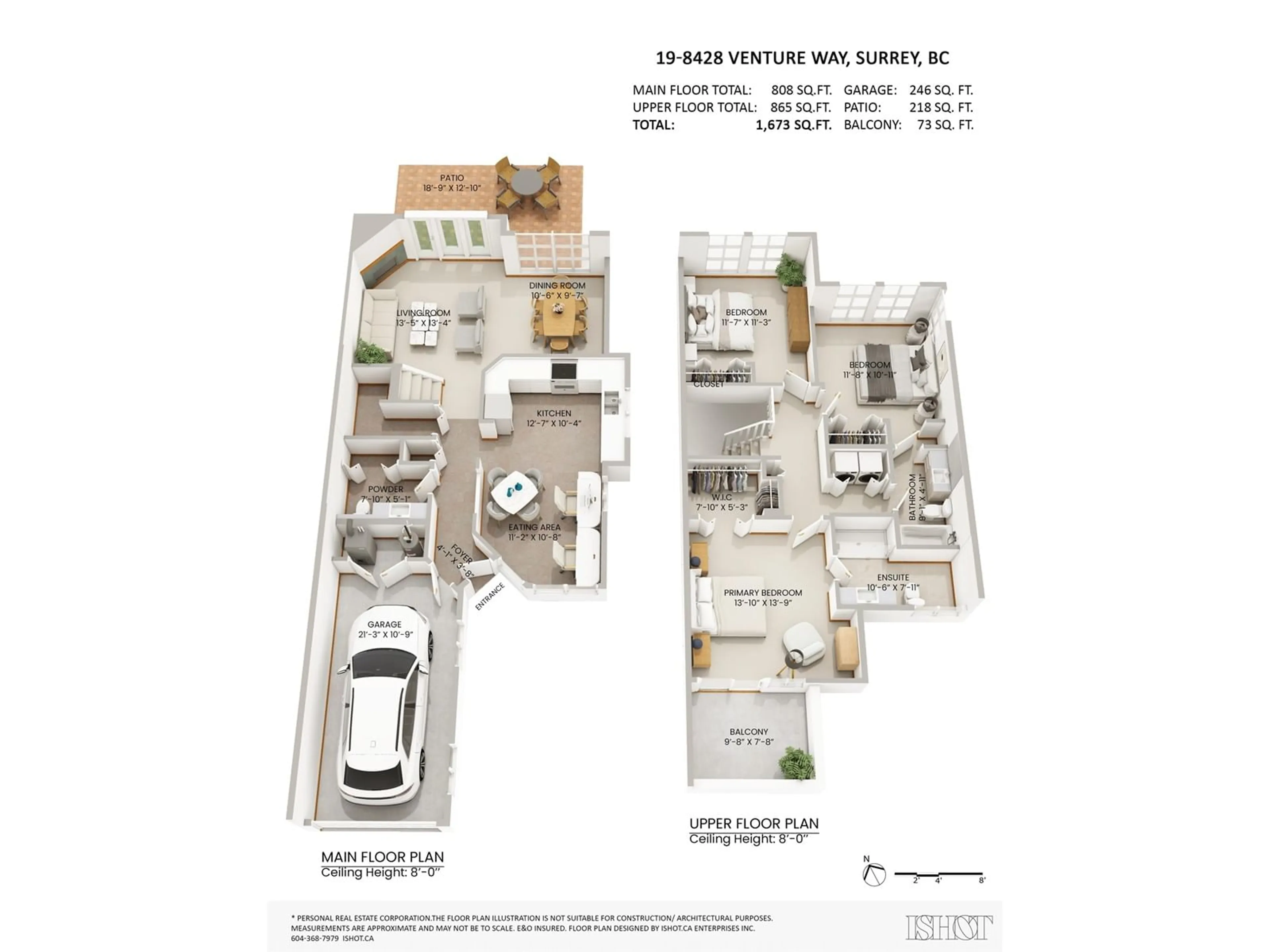 Floor plan for 19 - 8428 VENTURE, Surrey British Columbia V3S8K9