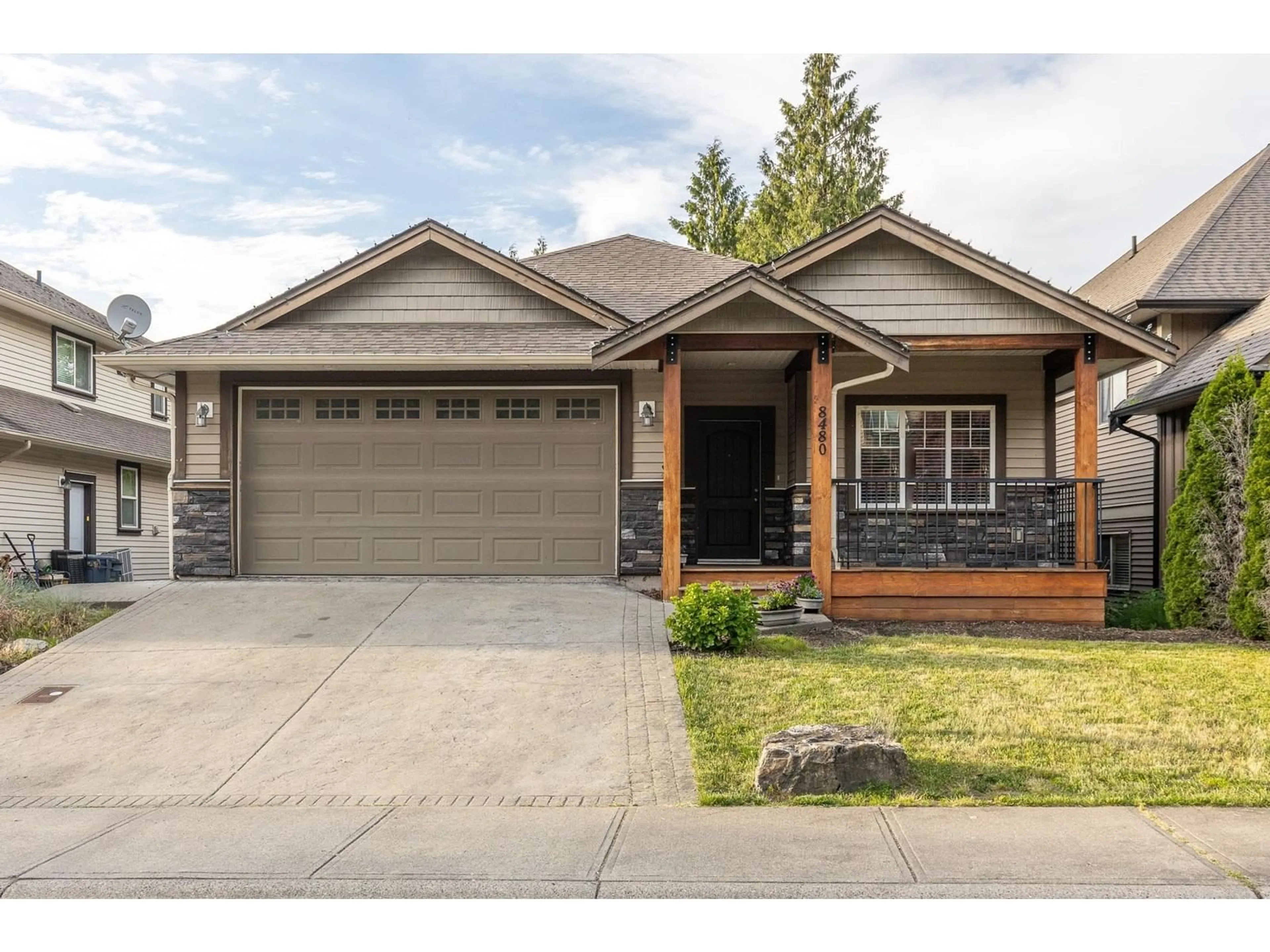 Home with brick exterior material, street for 8480 BRADSHAW PLACE, Chilliwack British Columbia V4Z0A7