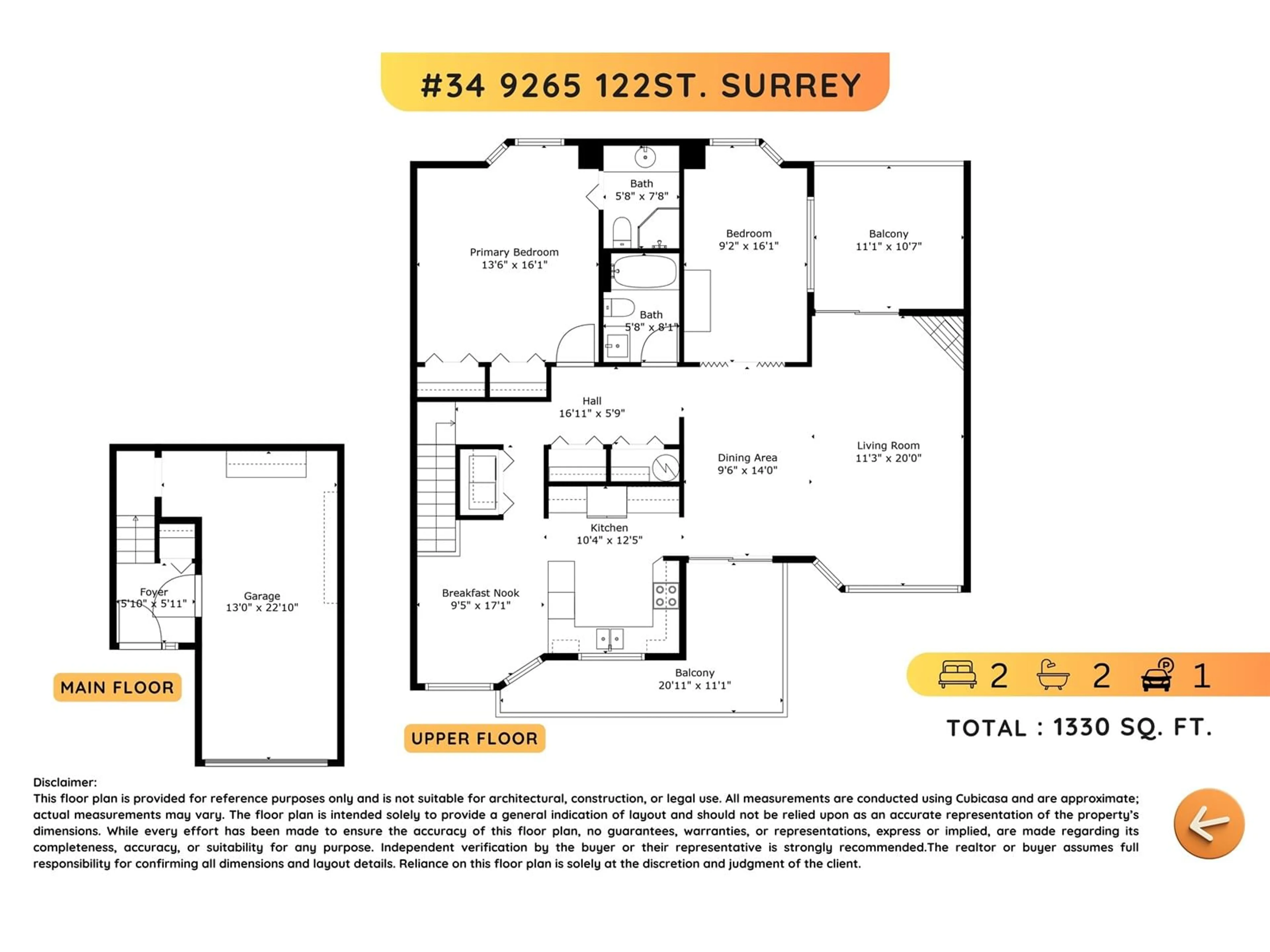 Floor plan for 34 - 9265 122, Surrey British Columbia V3V7R4