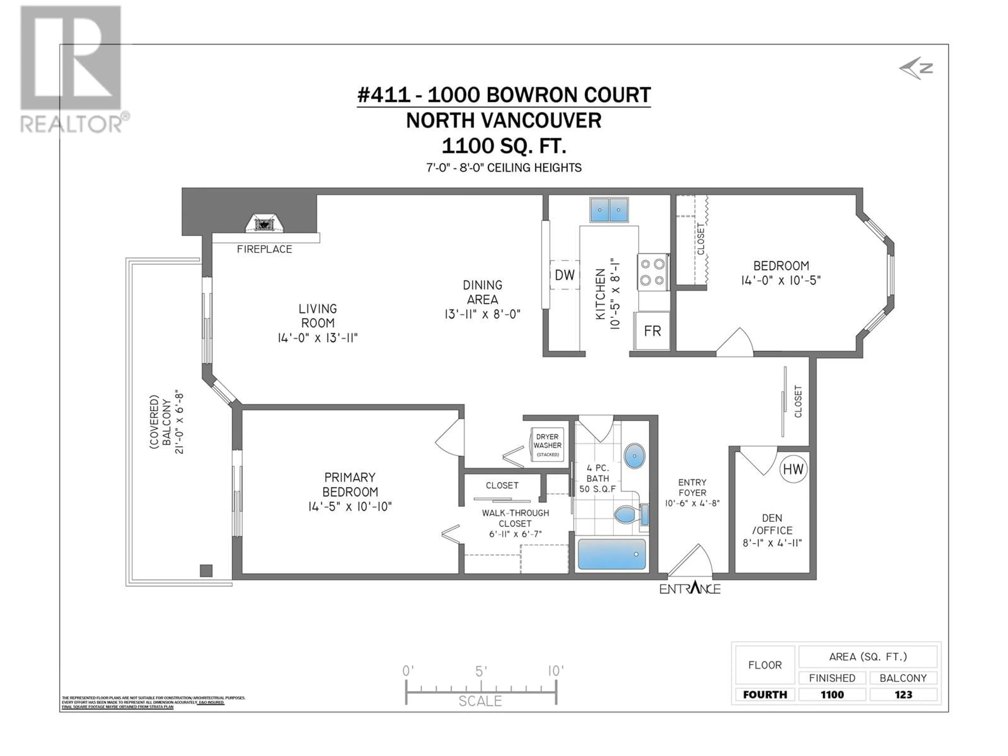 Floor plan for 411 - 1000 BOWRON COURT, North Vancouver British Columbia V7H2V9