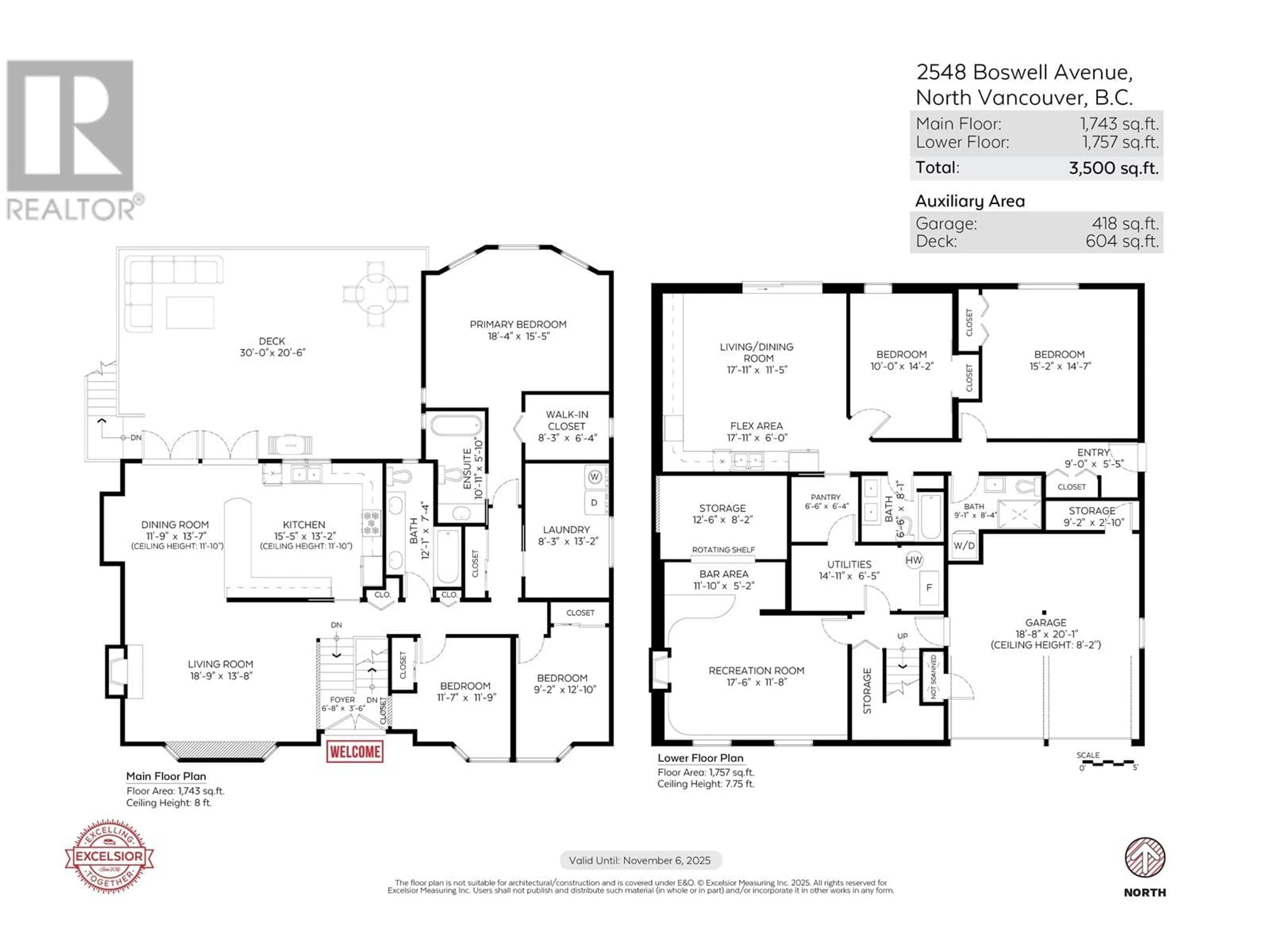 Floor plan for 2548 BOSWELL AVENUE, North Vancouver British Columbia V7H1L7