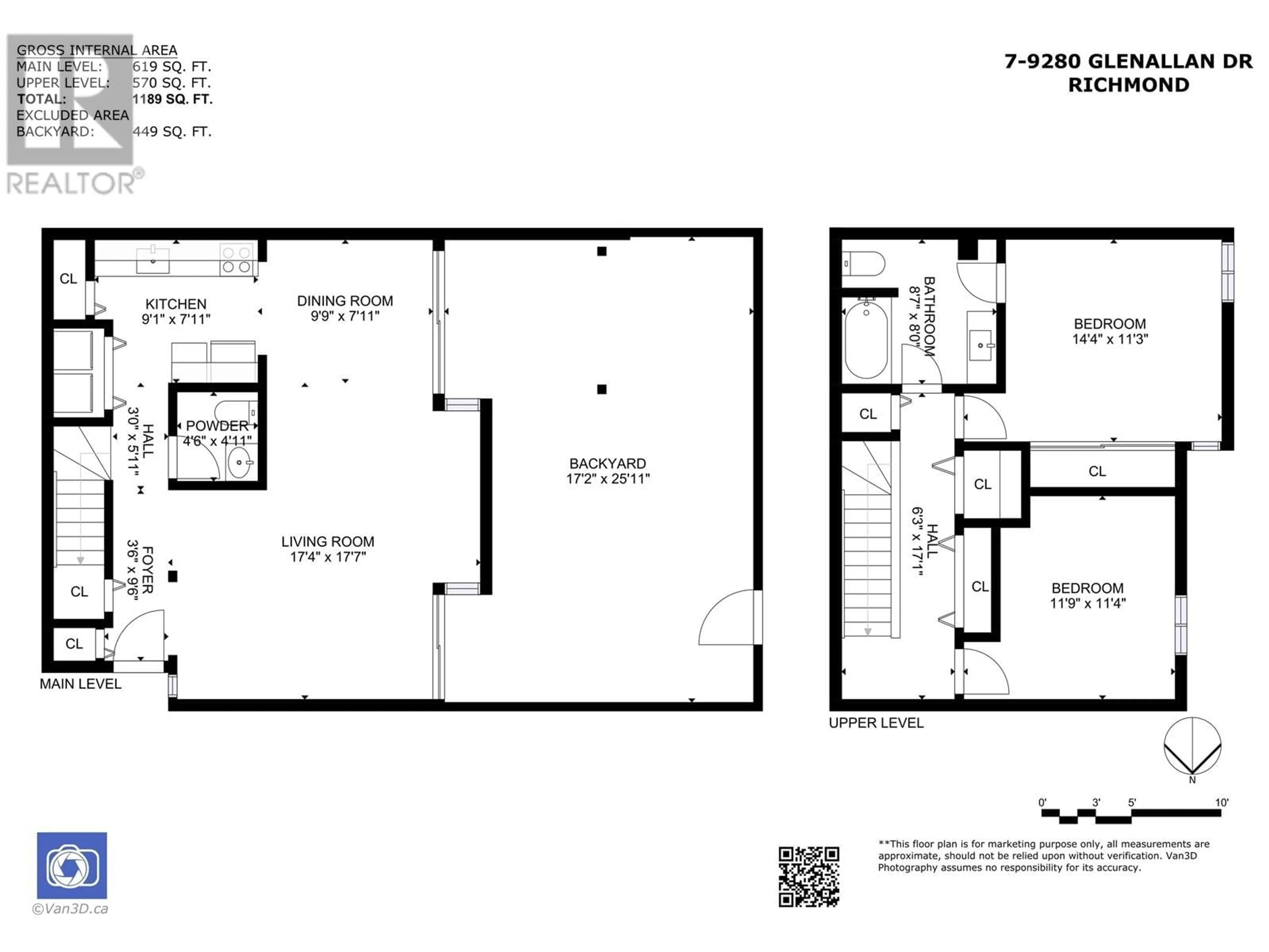 Floor plan for 7 - 9280 GLENALLAN DRIVE, Richmond British Columbia V7A2S8