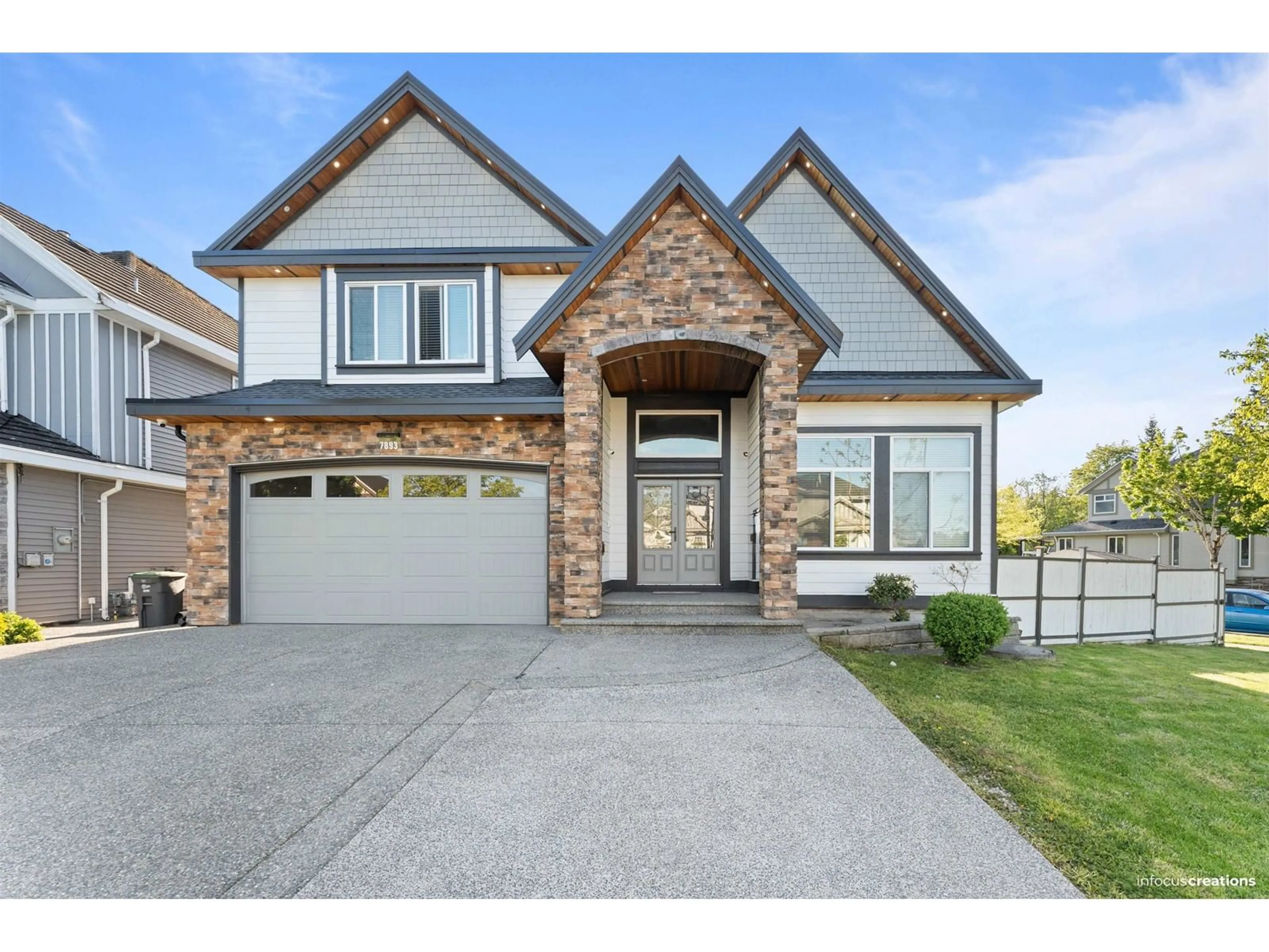 Home with brick exterior material, street for 7893 147A, Surrey British Columbia V3S2T8