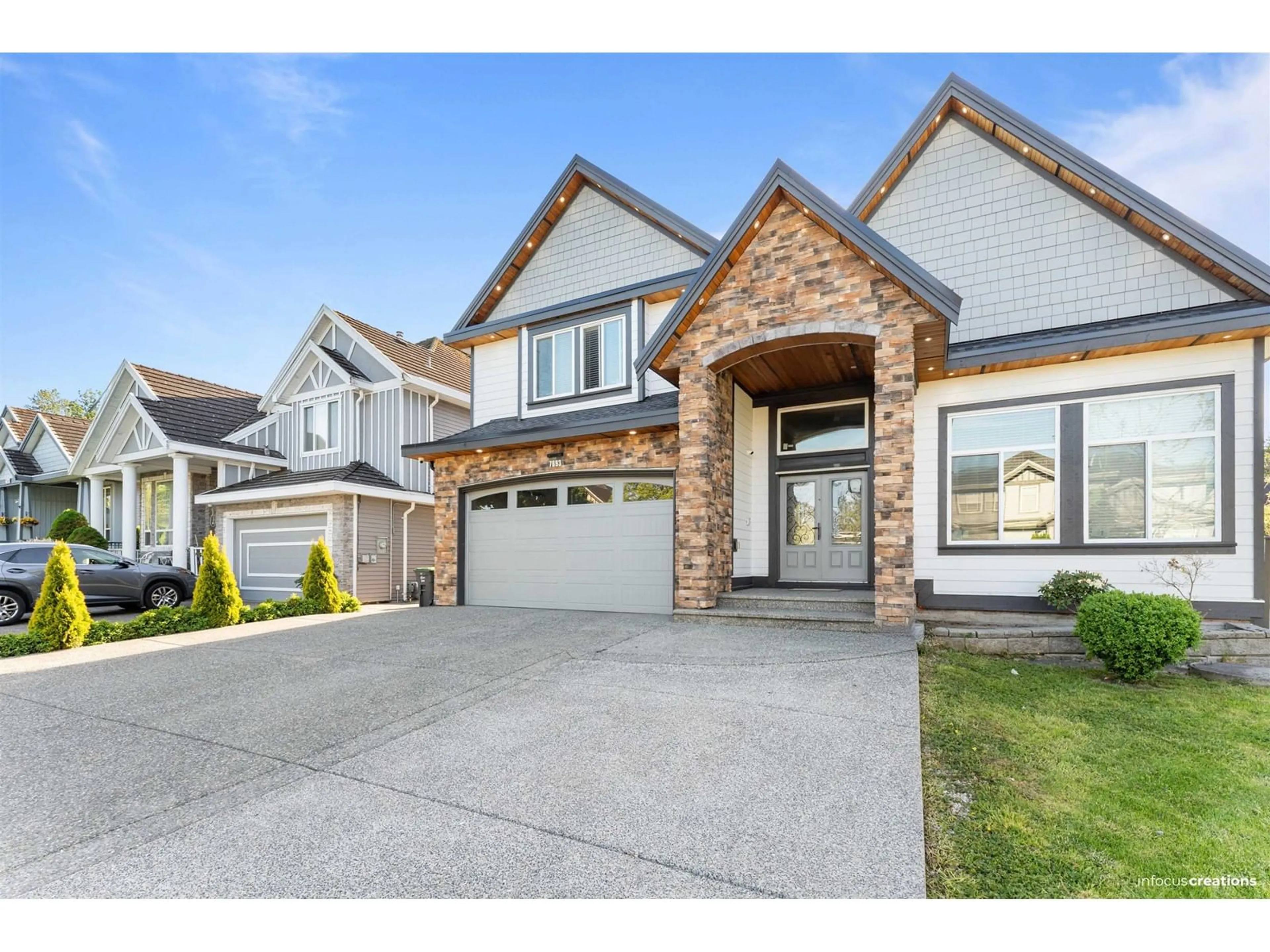 Home with brick exterior material, street for 7893 147A, Surrey British Columbia V3S2T8
