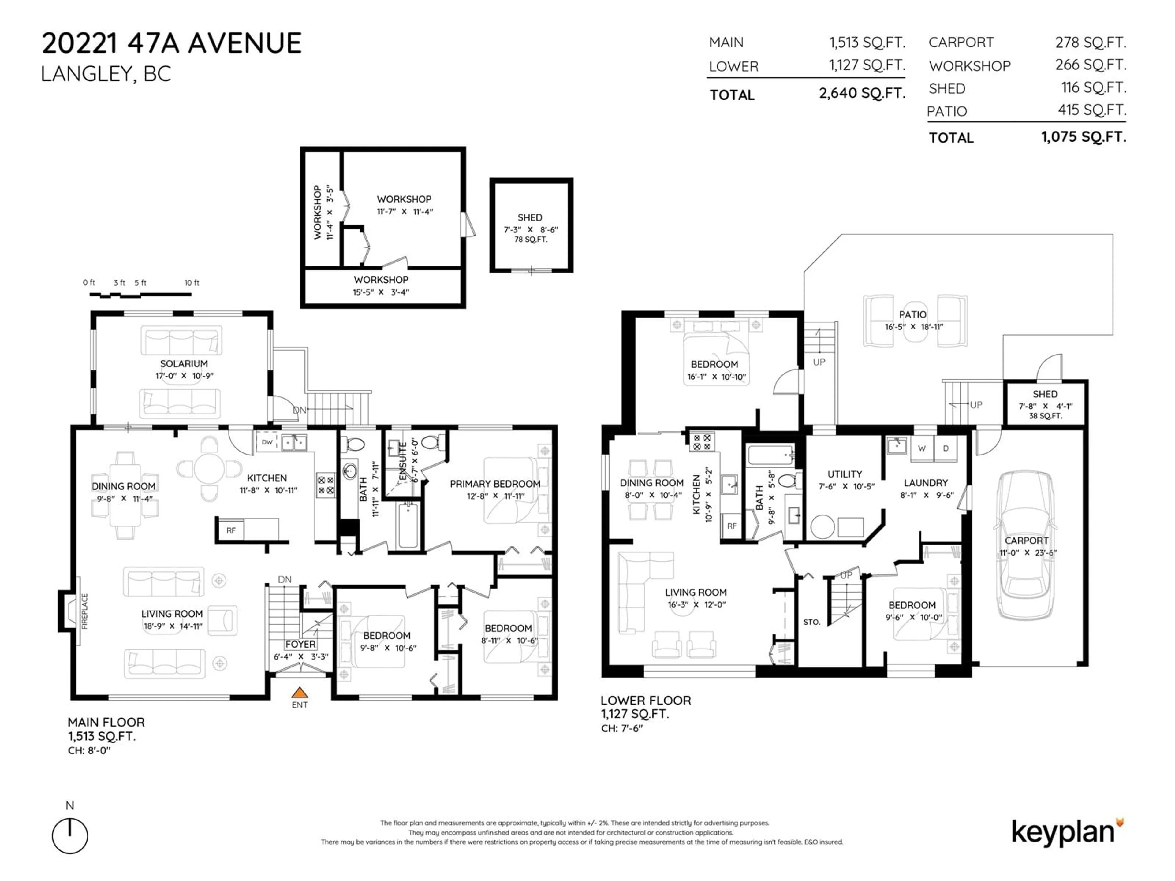 Floor plan for 20221 47A, Langley British Columbia V3A5K9