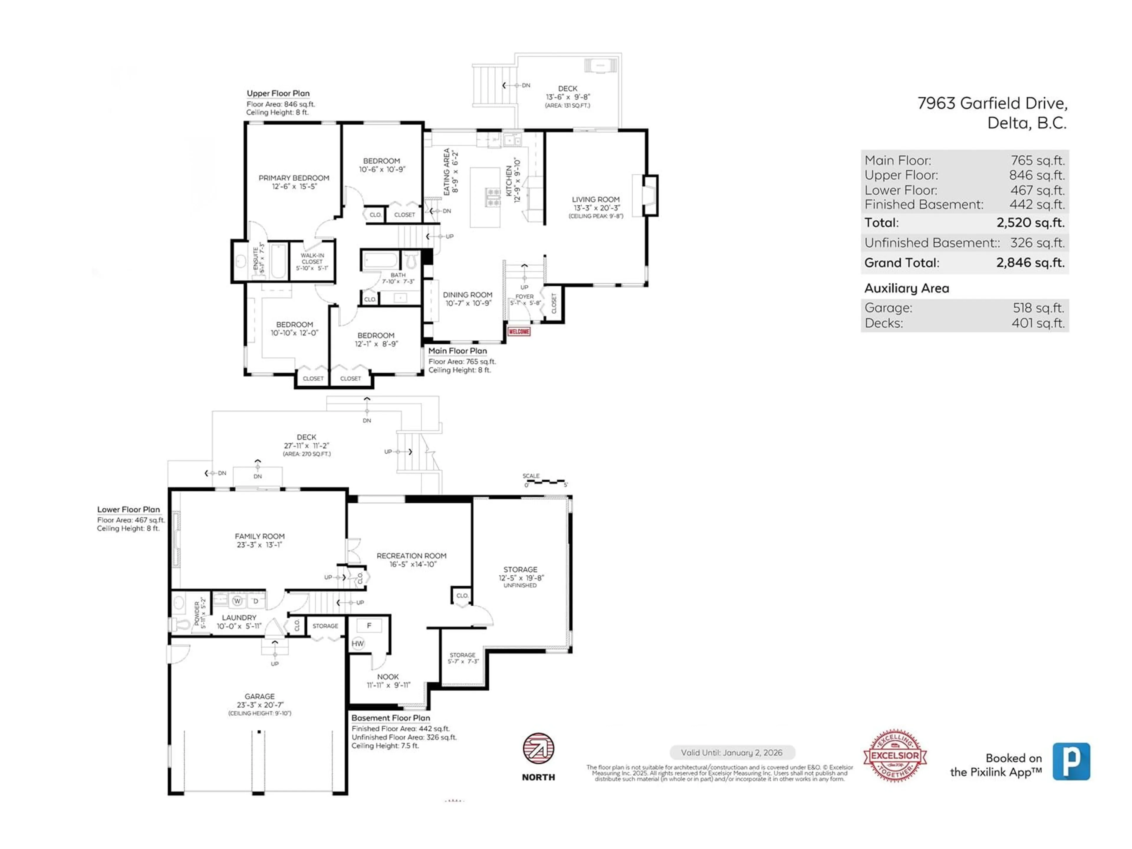 Floor plan for 7963 GARFIELD, Delta British Columbia V4C4C9