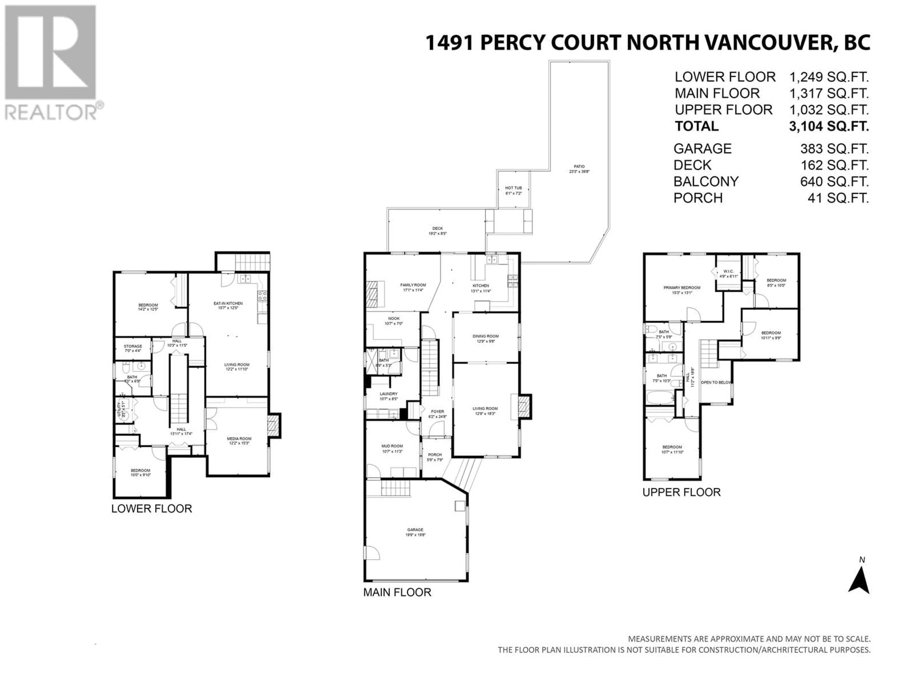 Floor plan for 1491 PERCY COURT, North Vancouver British Columbia V7G2P4