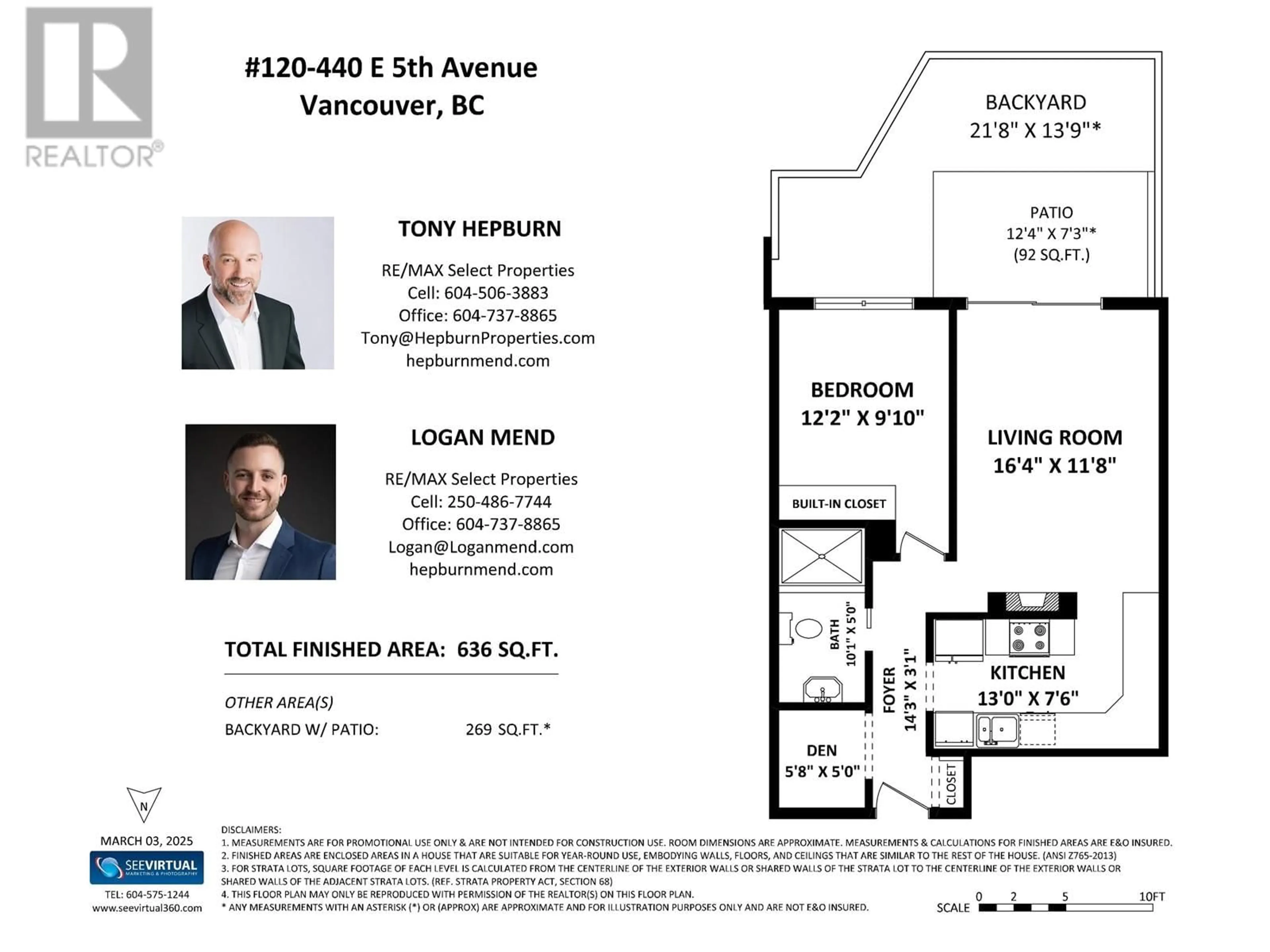 Floor plan for 120 - 440 5TH AVENUE, Vancouver British Columbia V5T1N5