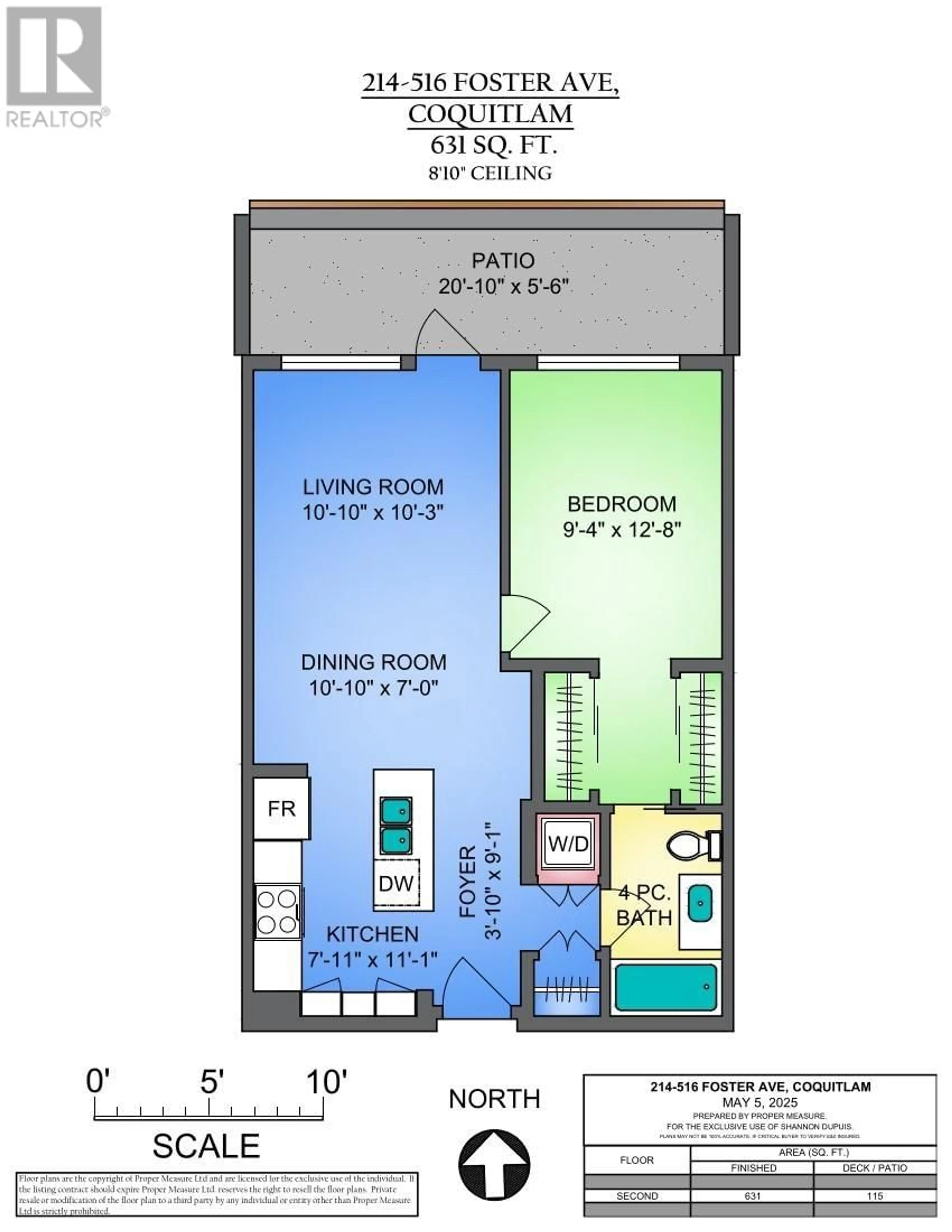 Floor plan for 214 - 516 FOSTER AVENUE, Coquitlam British Columbia V3J0H8