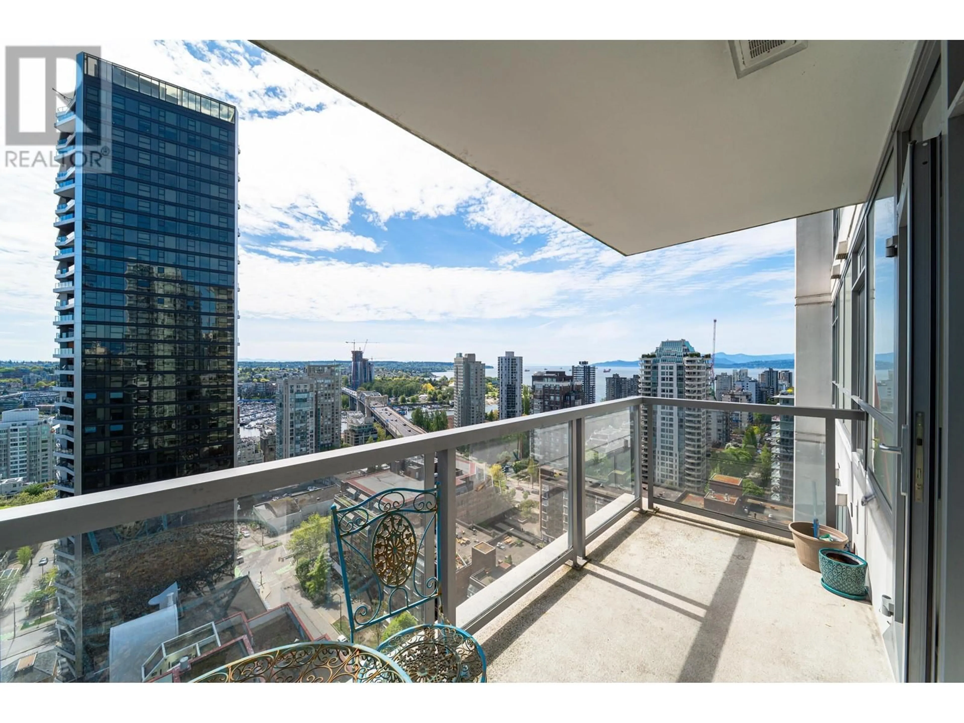 Balcony in the apartment, city buildings view from balcony for 2308 - 1308 HORNBY STREET, Vancouver British Columbia V6Z0C5