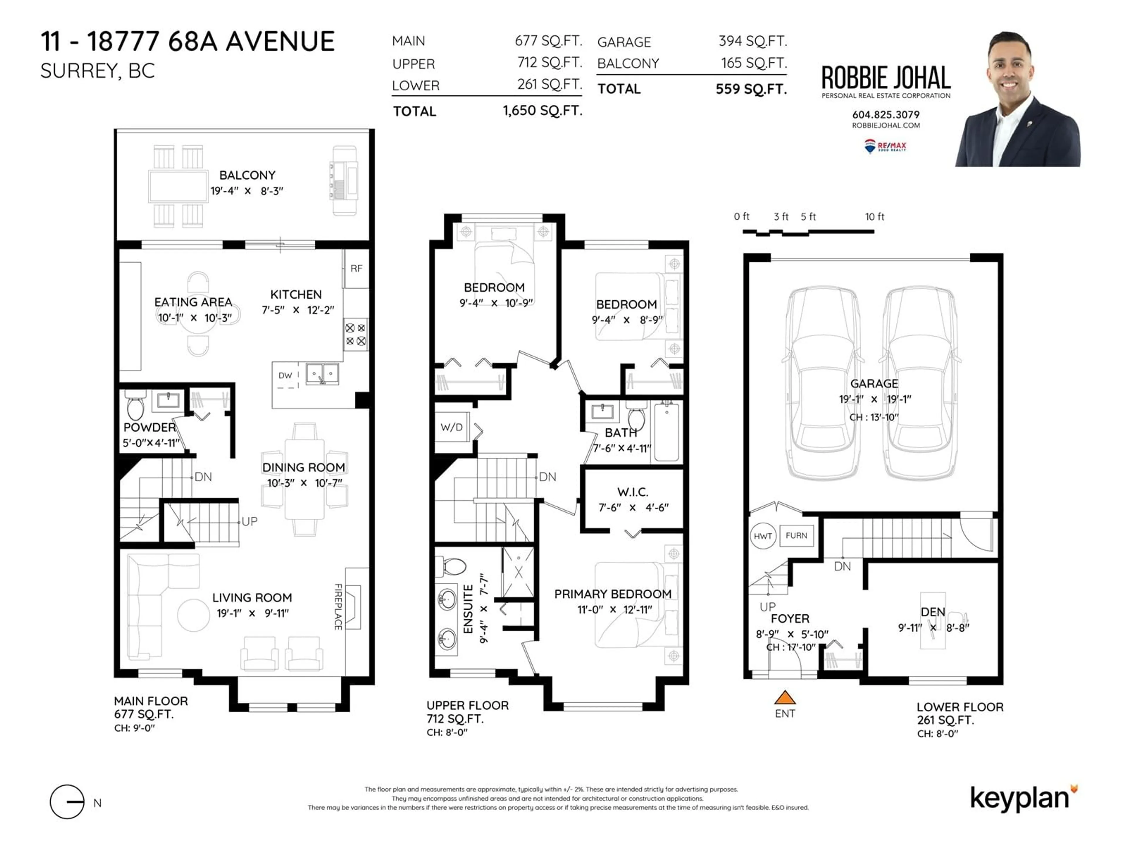 Floor plan for 11 - 18777 68A, Surrey British Columbia V4N0Z7