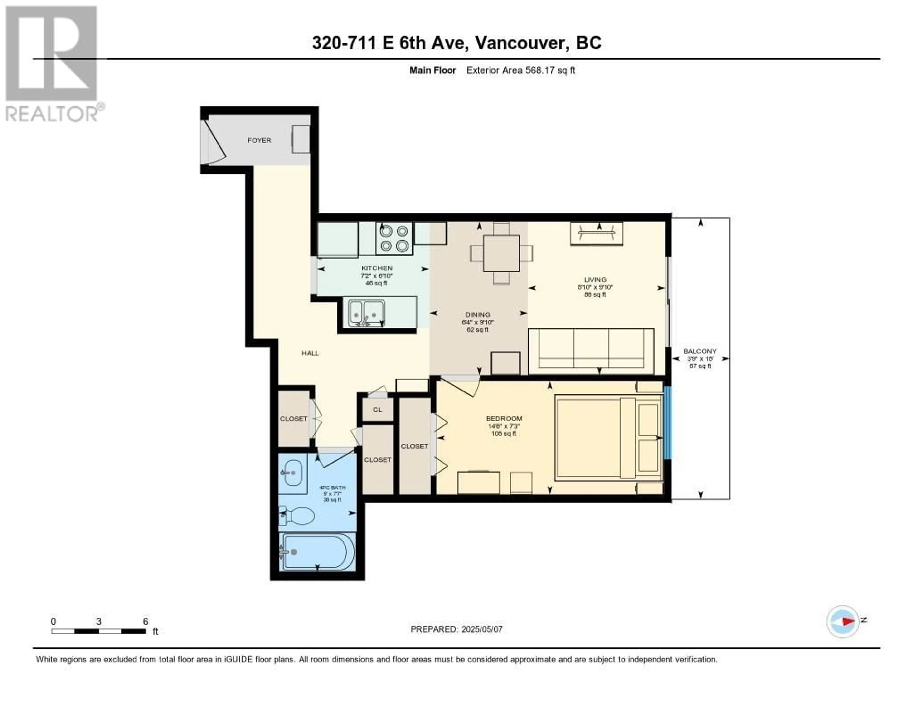 Floor plan for 320 - 711 6 AVENUE, Vancouver British Columbia V5T1L7