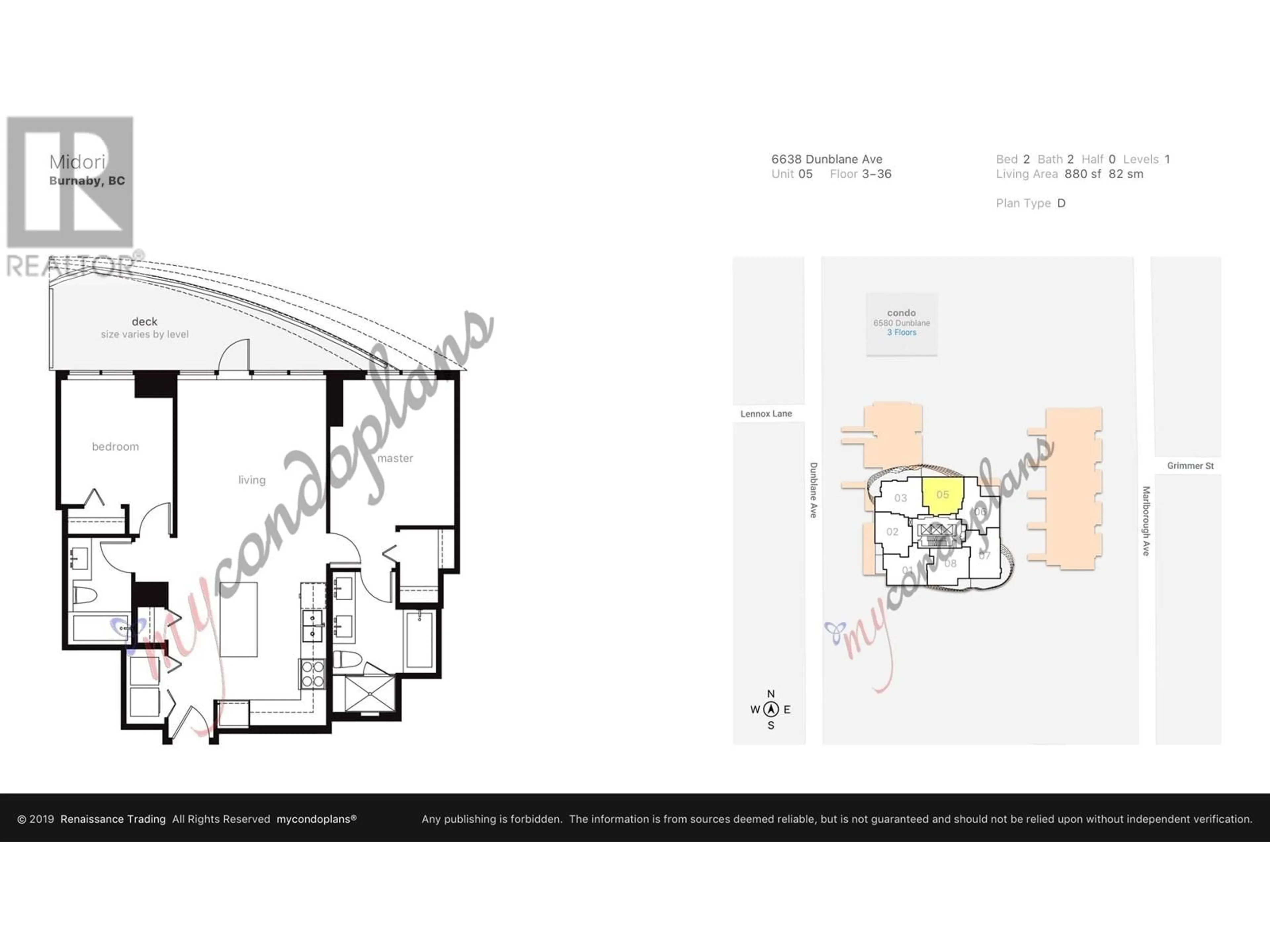 Floor plan for 905 - 6638 DUNBLANE AVENUE, Burnaby British Columbia V5H0G8