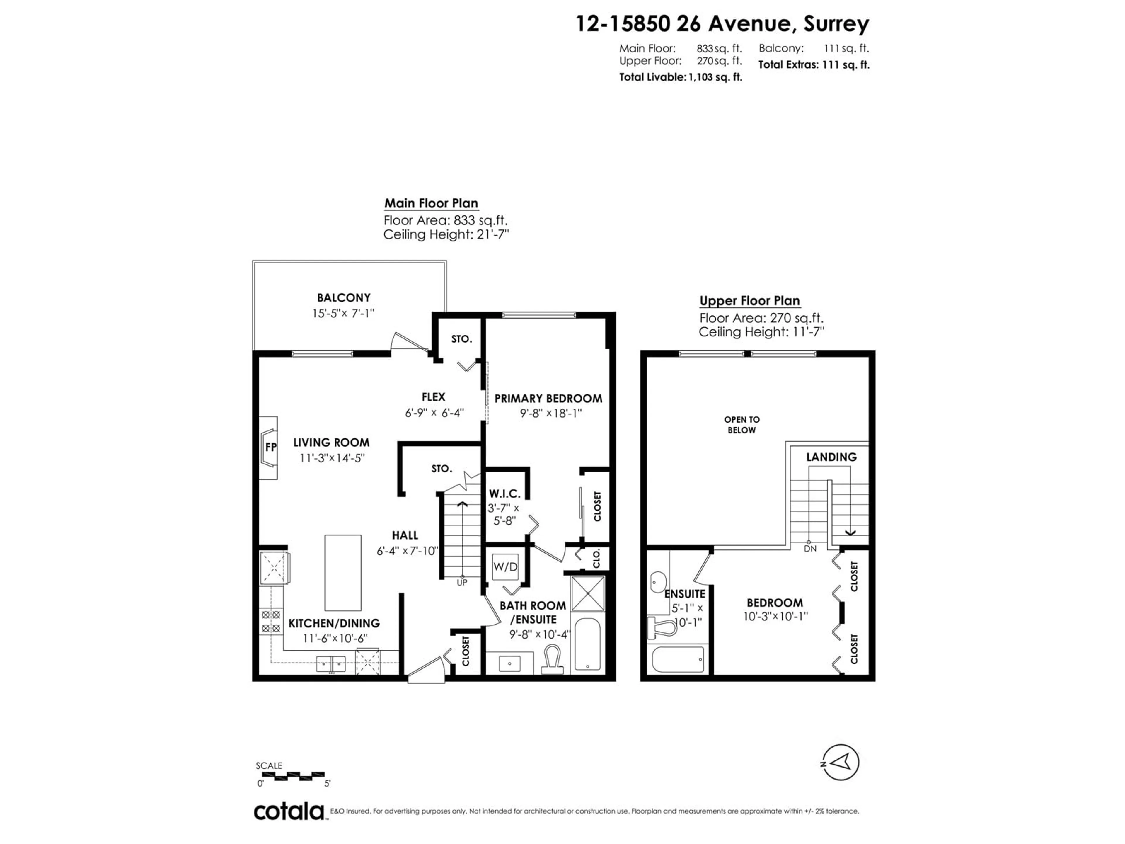 Floor plan for 12 - 15850 26, Surrey British Columbia V3S2N6