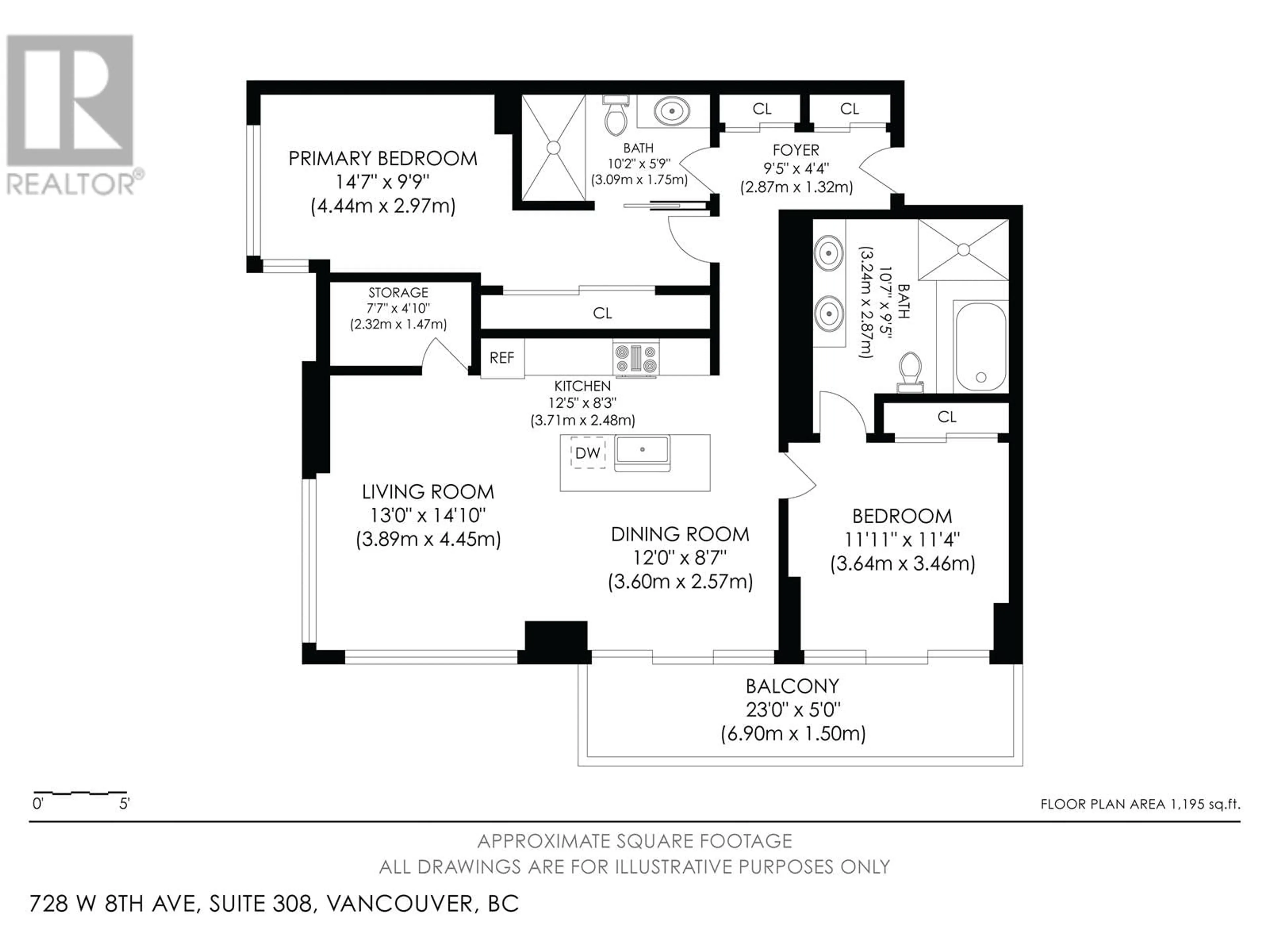 Floor plan for 308 - 728 8TH AVENUE, Vancouver British Columbia V5Z0B8