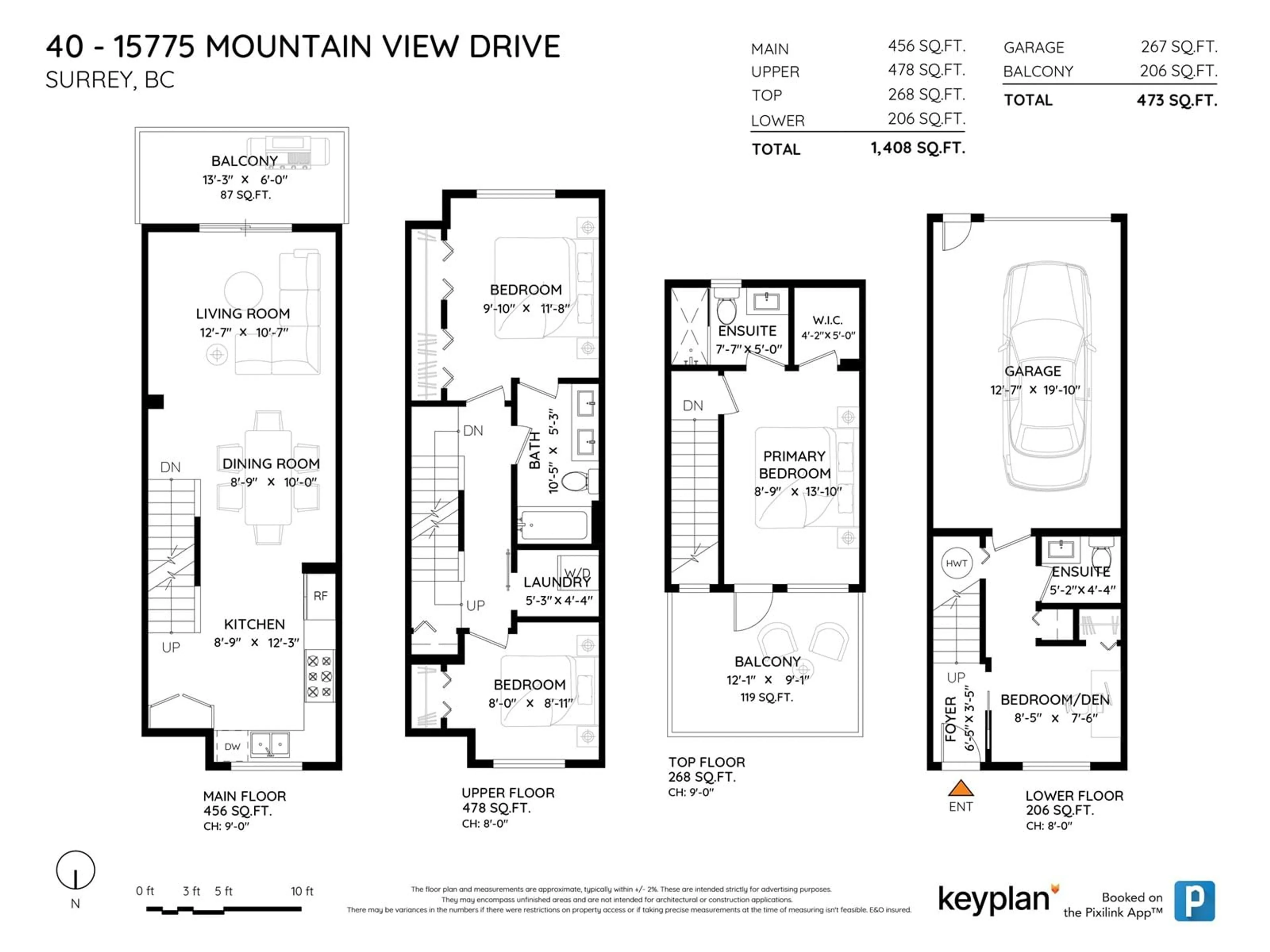 Floor plan for 40 - 15775 MOUNTAIN VIEW, Surrey British Columbia V3Z0W7