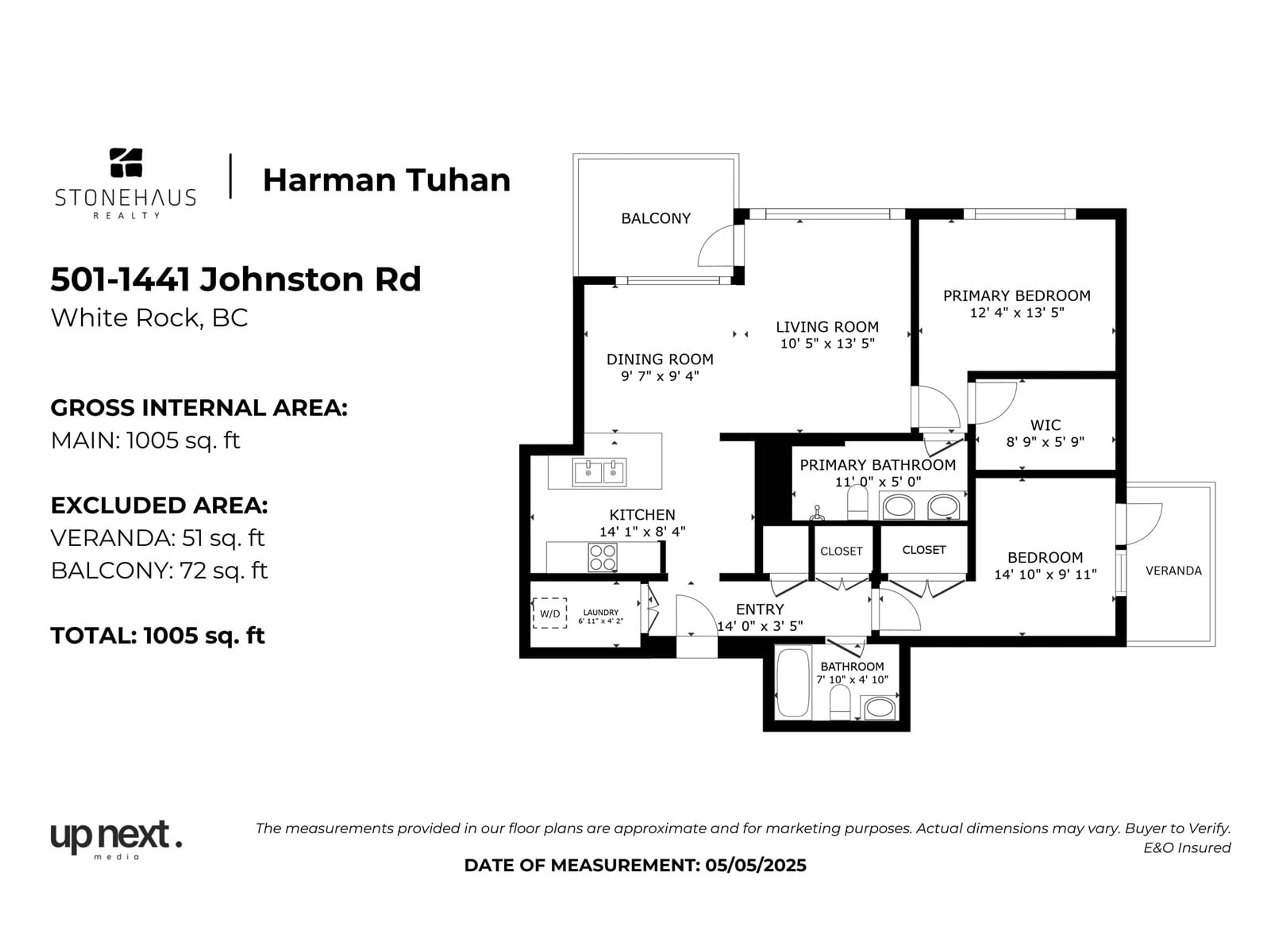 Floor plan for 501 - 1441 JOHNSTON, White Rock British Columbia V4B3Z4