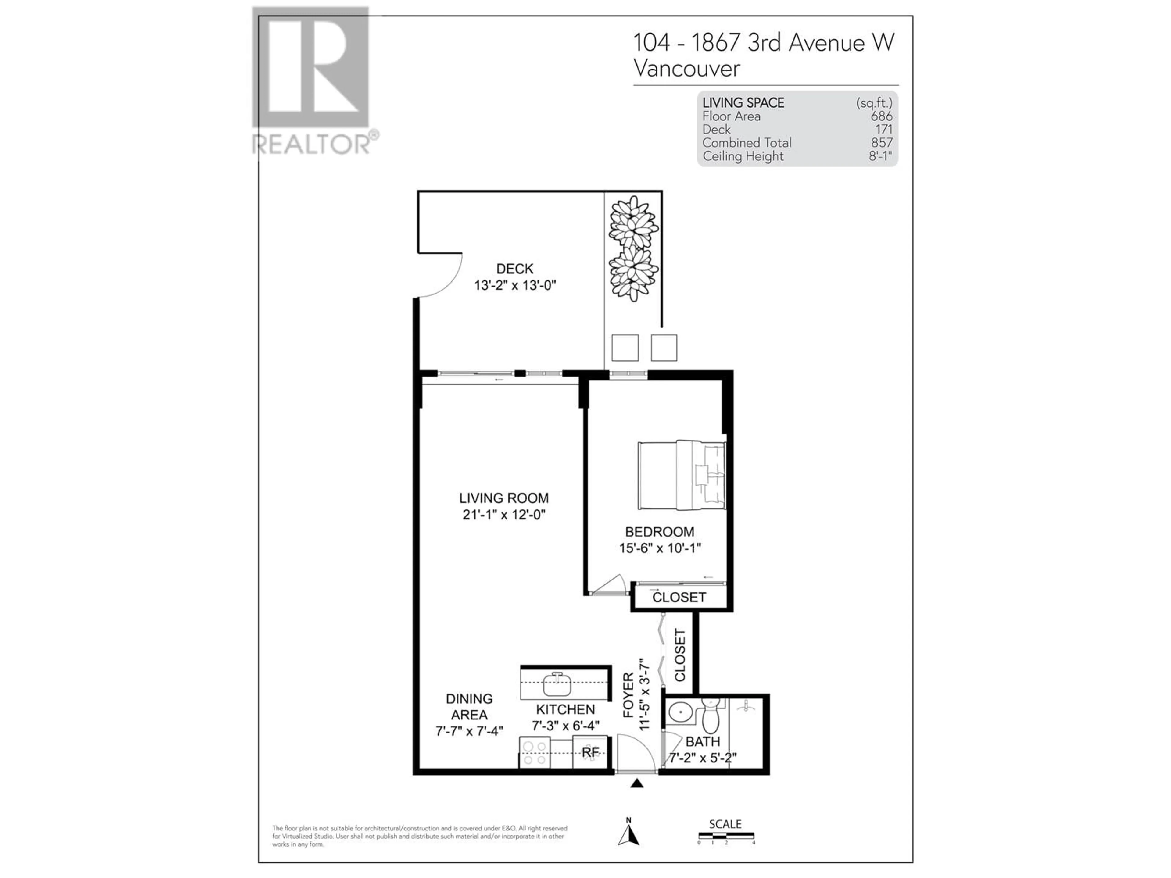 Floor plan for 104 - 1867 3RD AVENUE, Vancouver British Columbia V6J1K9