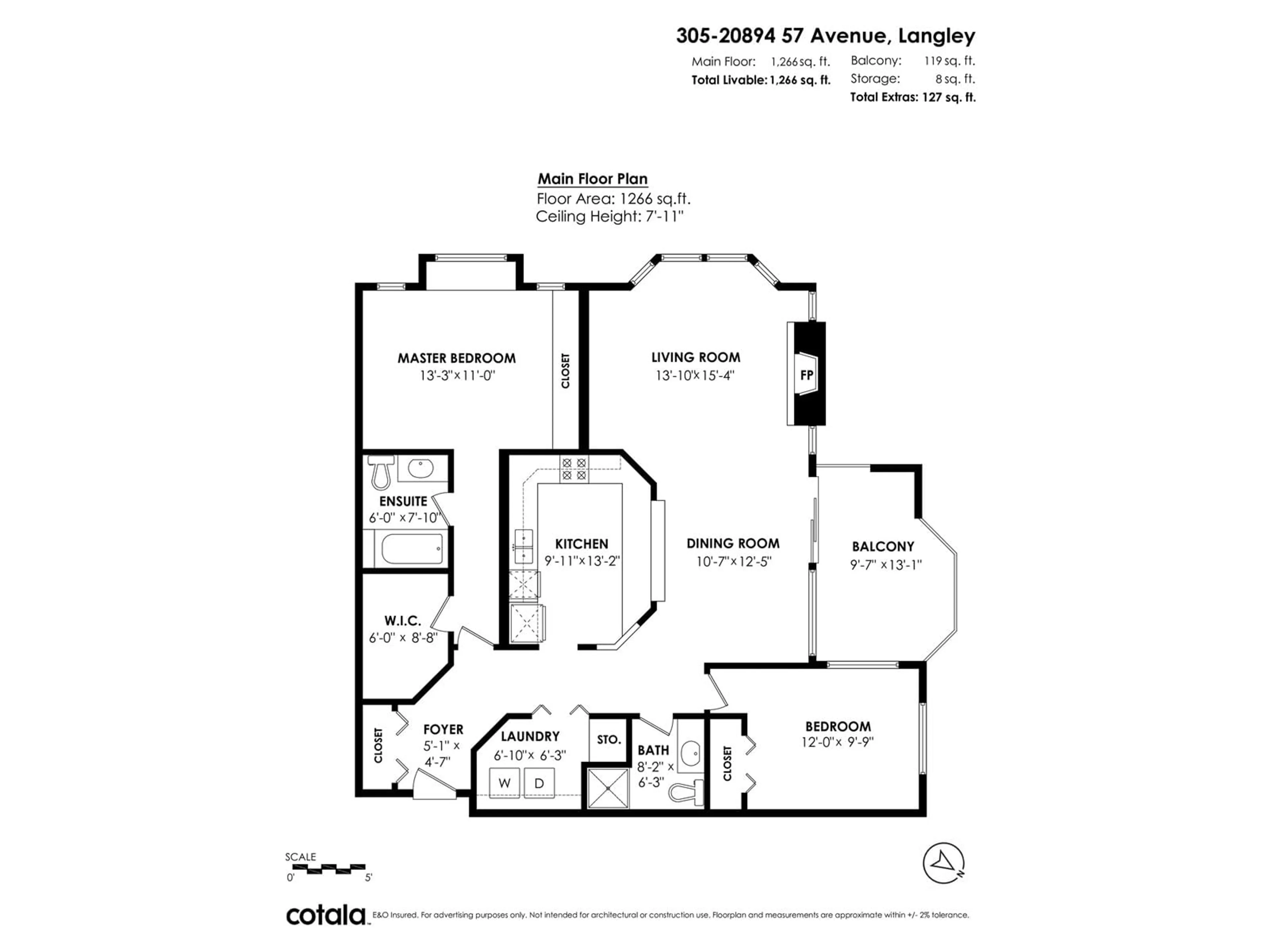 Floor plan for 305 - 20894 57, Langley British Columbia V3A8M7