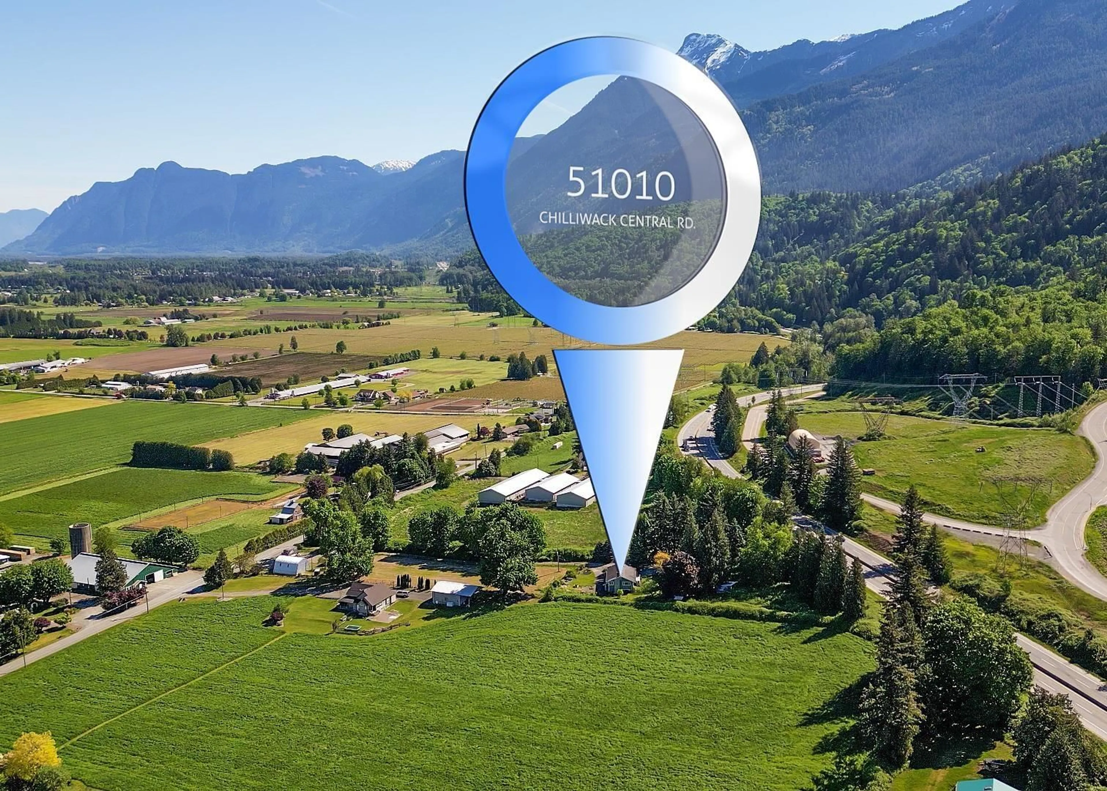 A pic from outside/outdoor area/front of a property/back of a property/a pic from drone, mountain view for 51010 CHILLIWACK CENTRAL ROAD, Chilliwack British Columbia V0X1X2