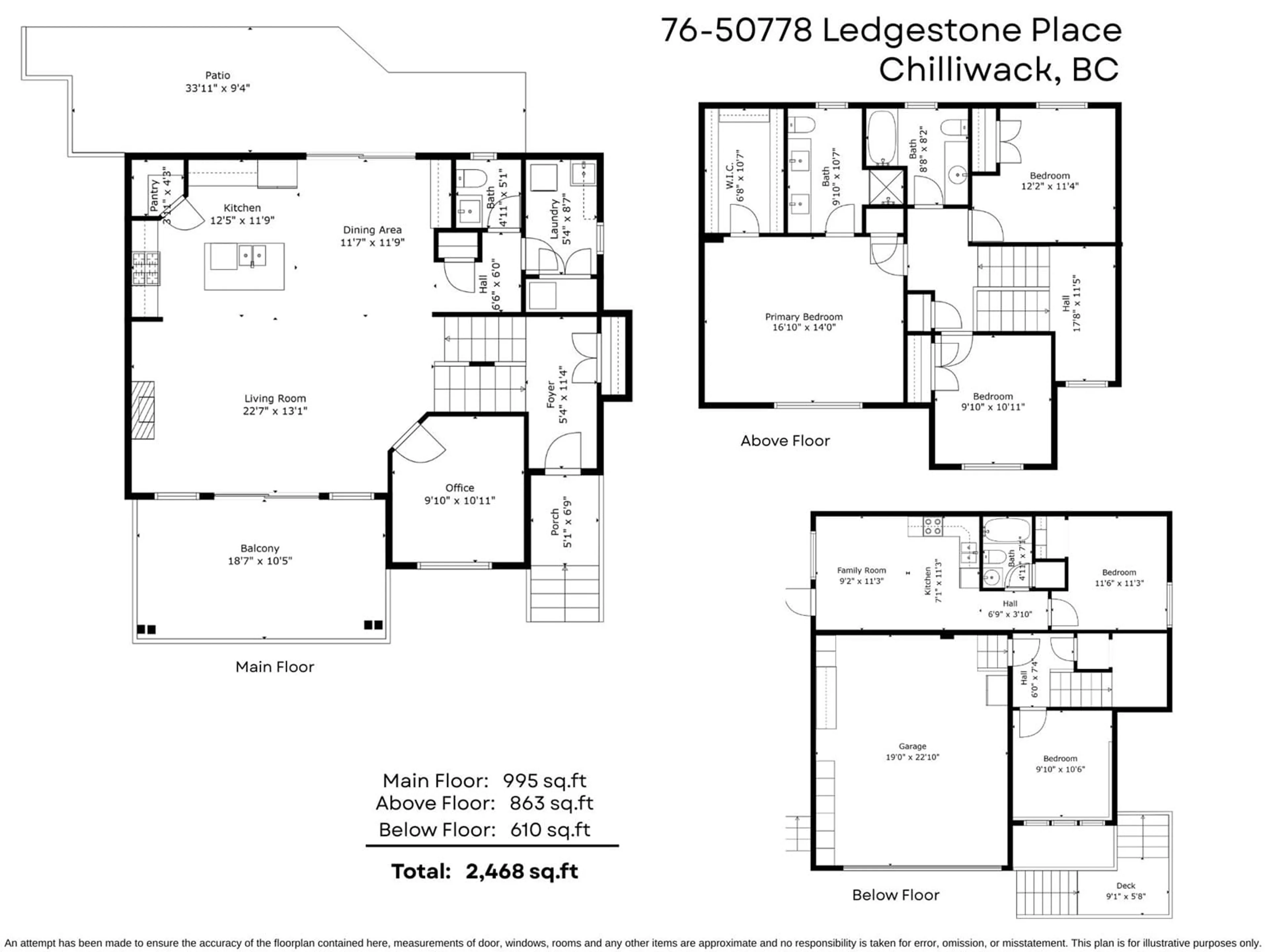 Floor plan for 76 - 50778 LEDGESTONE PLACE, Chilliwack British Columbia V2P0E7