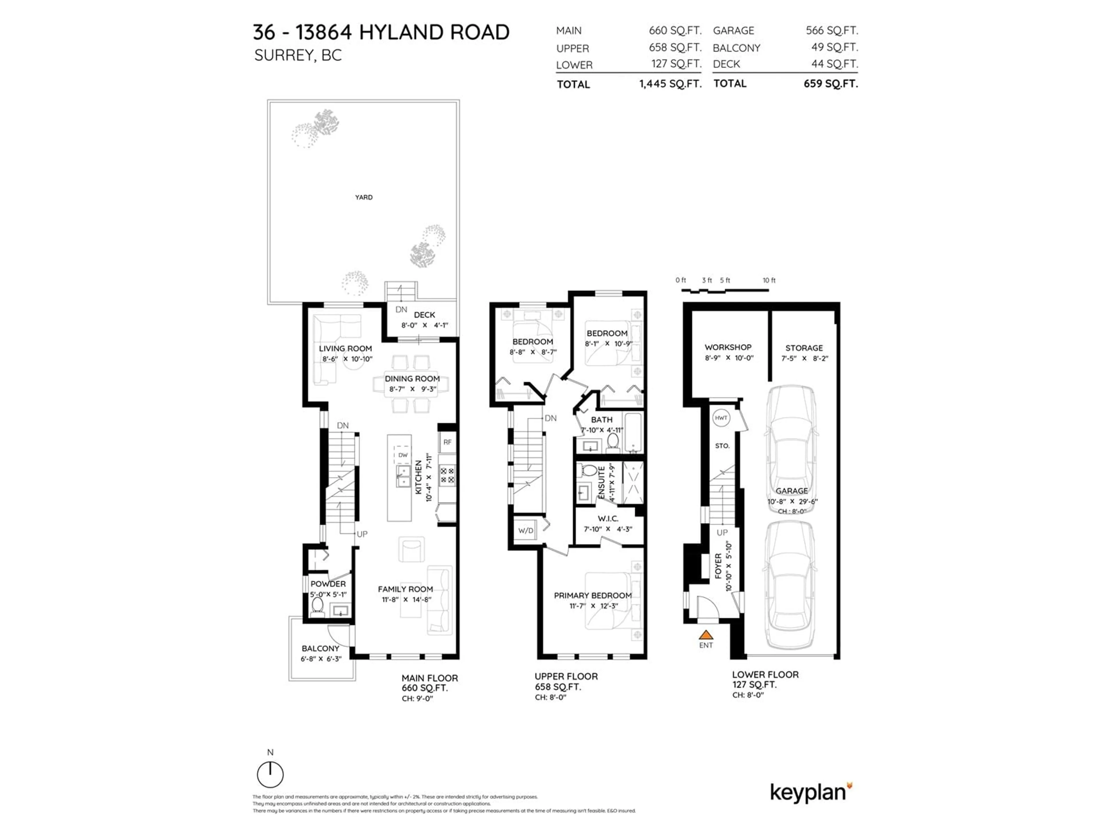 Floor plan for 36 - 13864 HYLAND, Surrey British Columbia V3W2C3