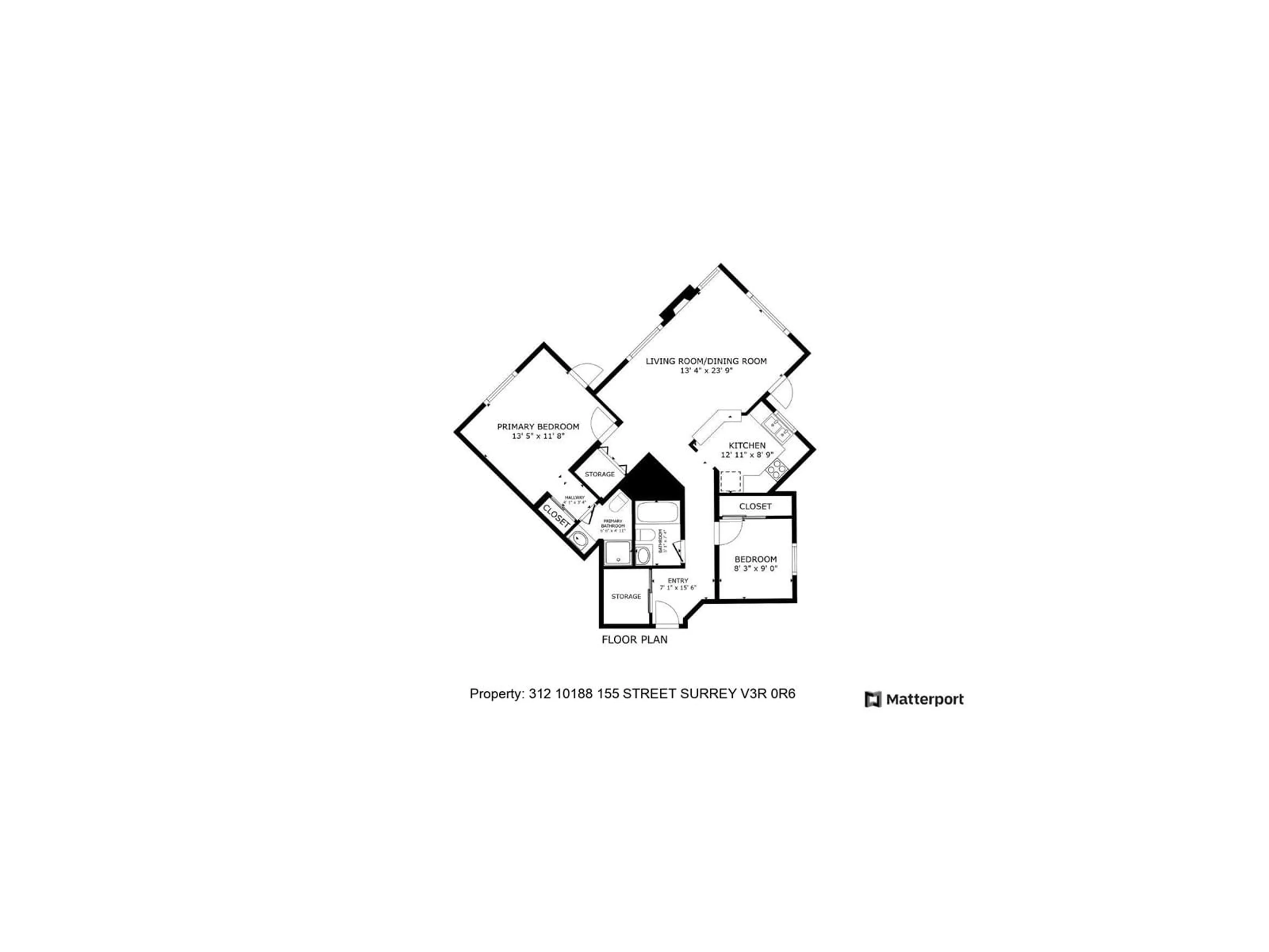 Floor plan for 312 - 10188 155, Surrey British Columbia V3R0R6