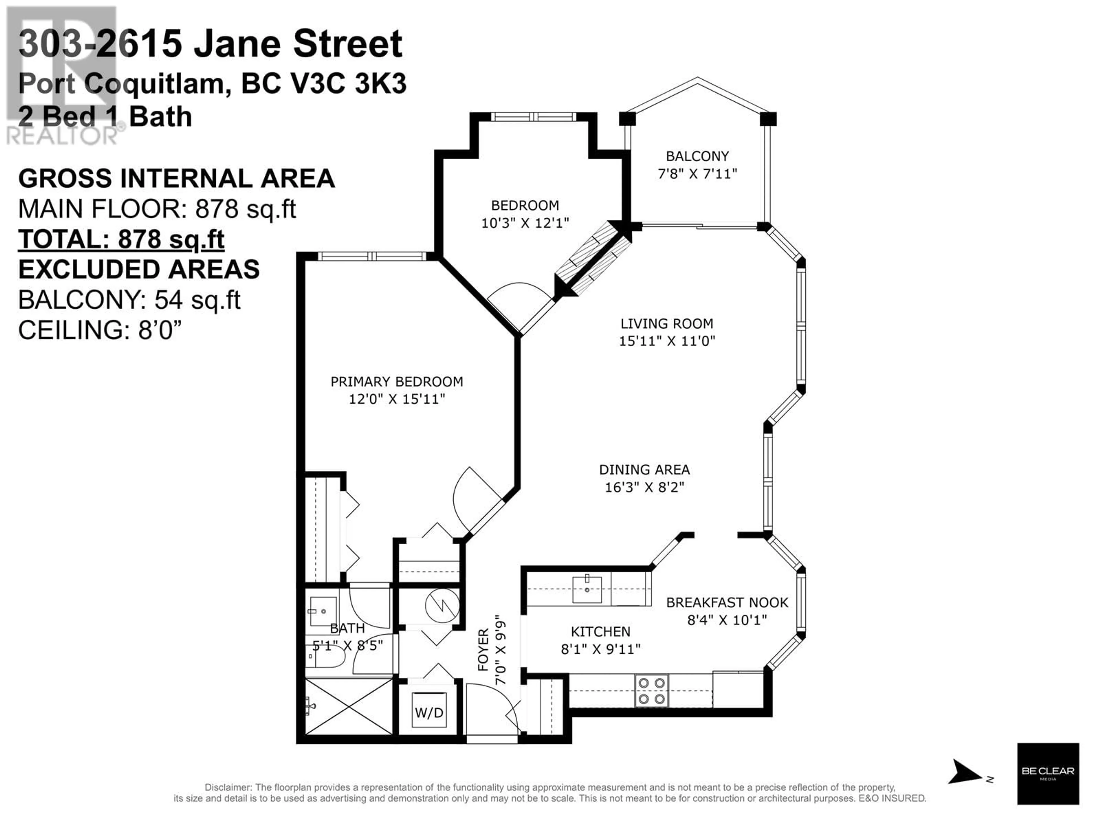 Floor plan for 303 - 2615 JANE STREET, Port Coquitlam British Columbia V3C3K3