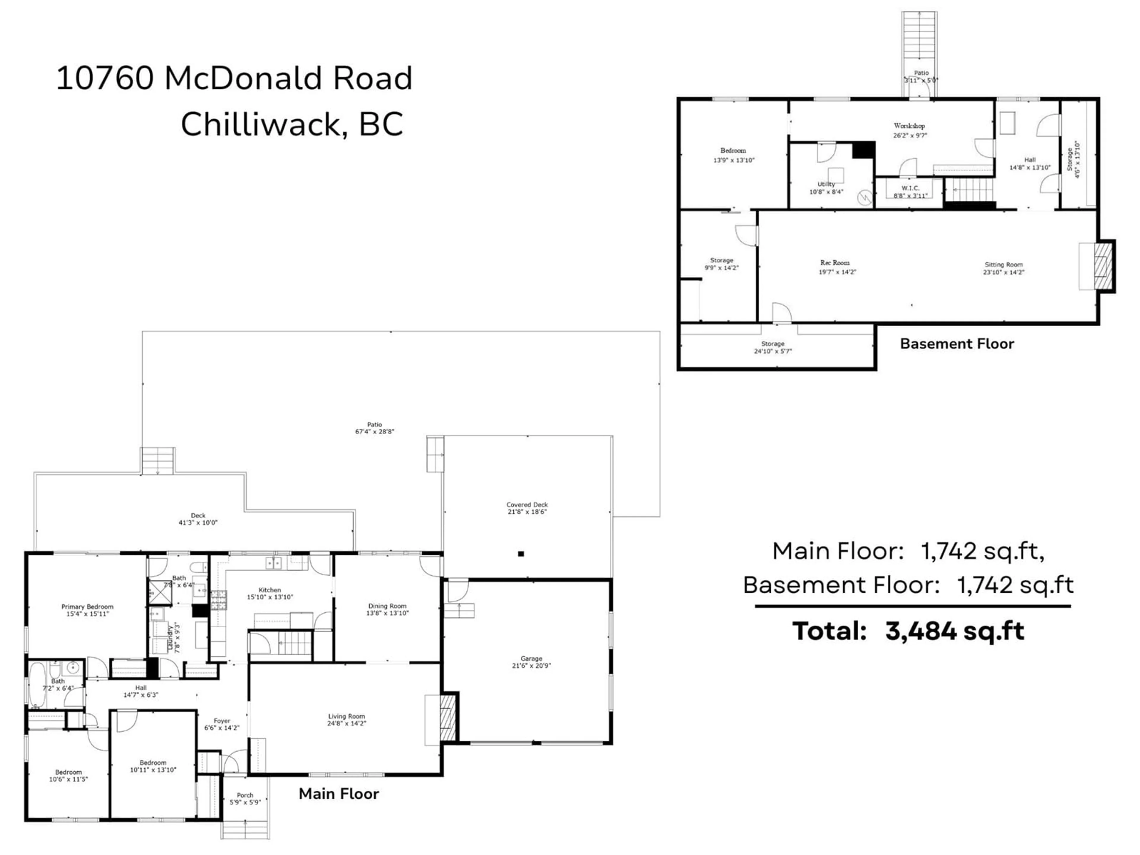 Floor plan for 10760 MCDONALD ROAD, Chilliwack British Columbia V2P7L6