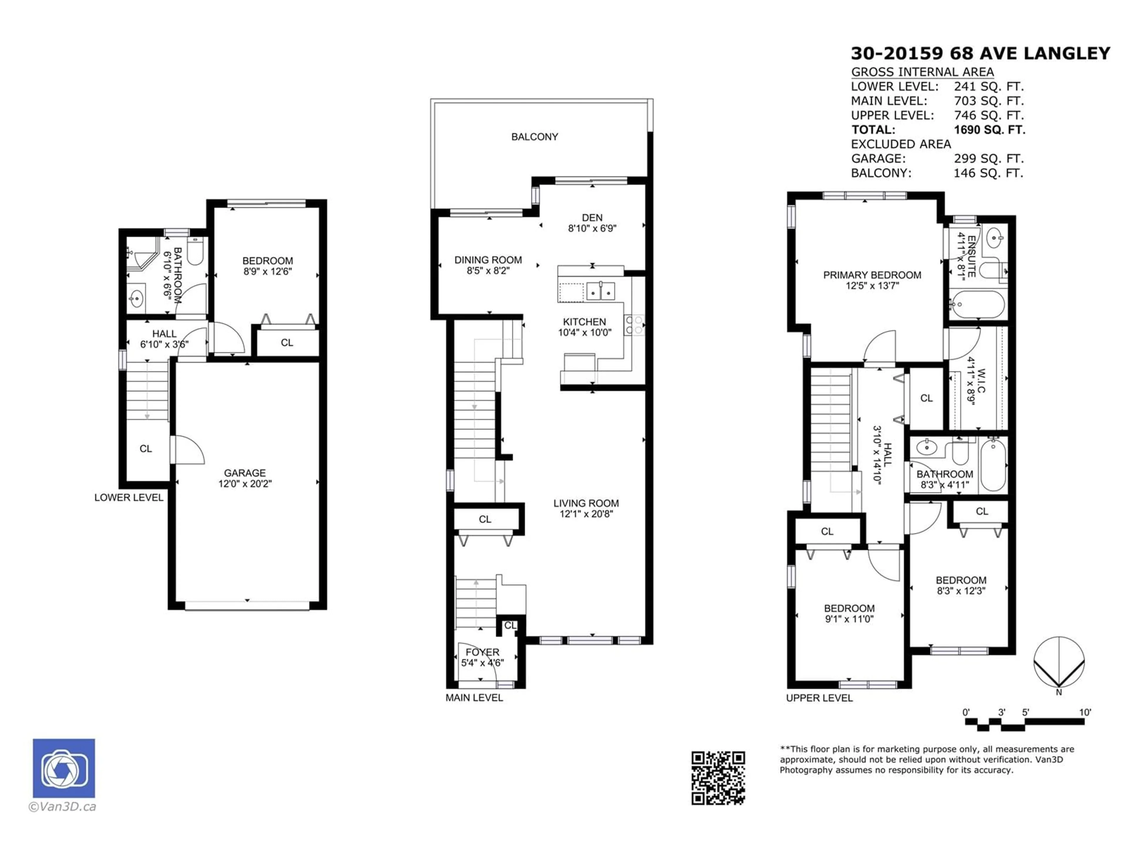 Floor plan for 30 - 20159 68, Langley British Columbia V2Y3H9