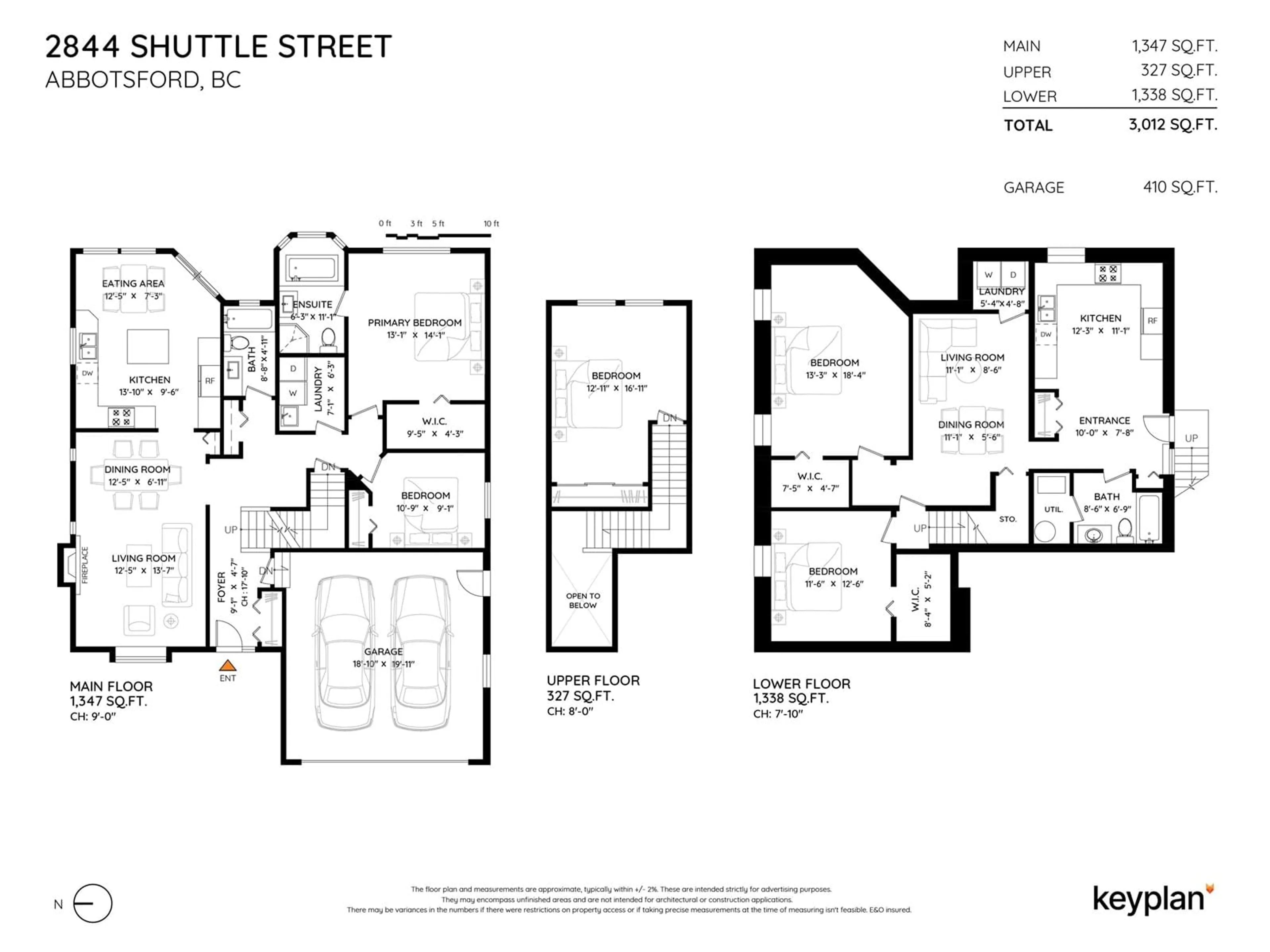 Floor plan for 2844 SHUTTLE, Abbotsford British Columbia V4X2S1