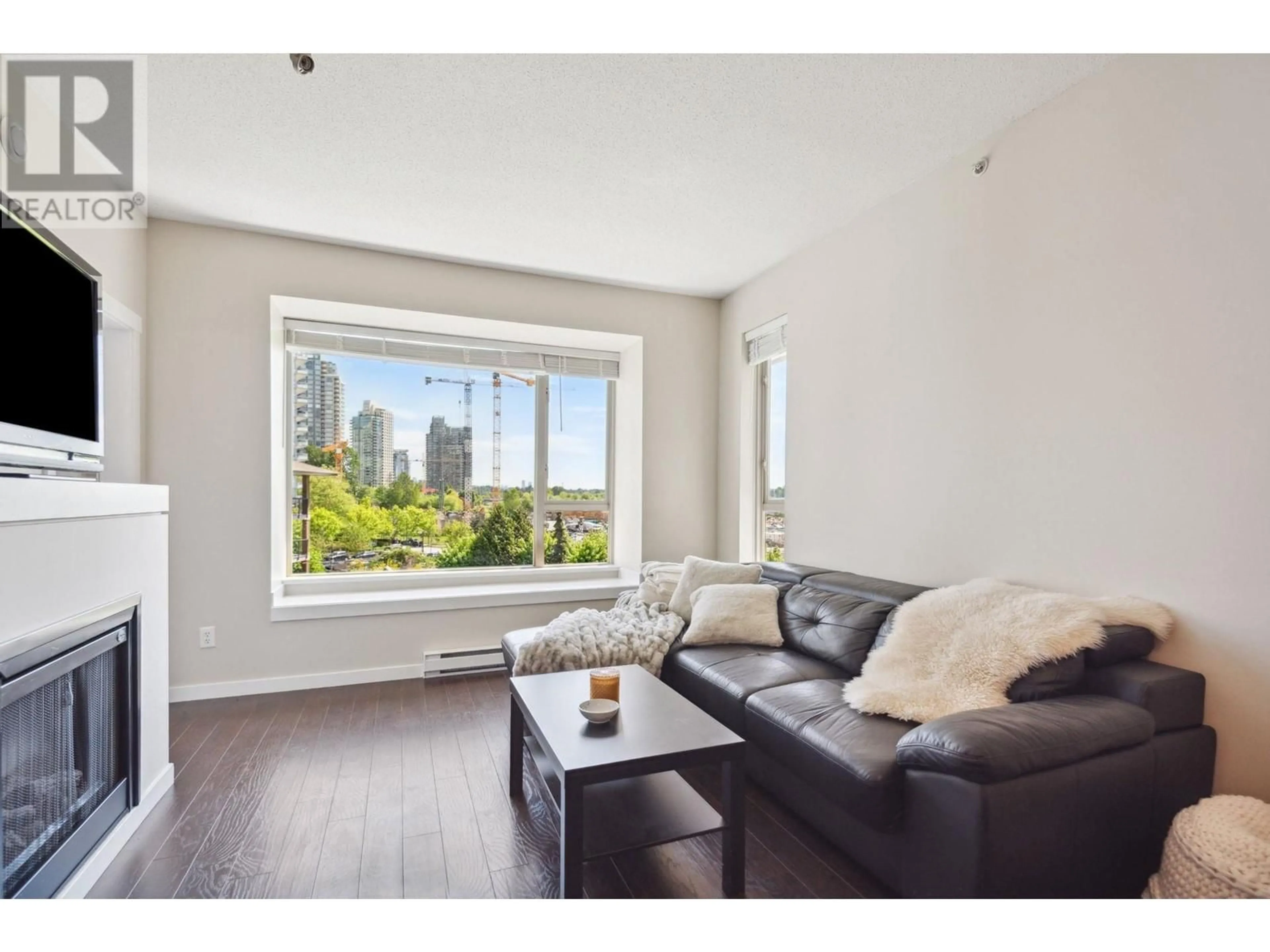 Living room with furniture, wood/laminate floor for 403 - 4728 DAWSON STREET, Burnaby British Columbia V5C0A9