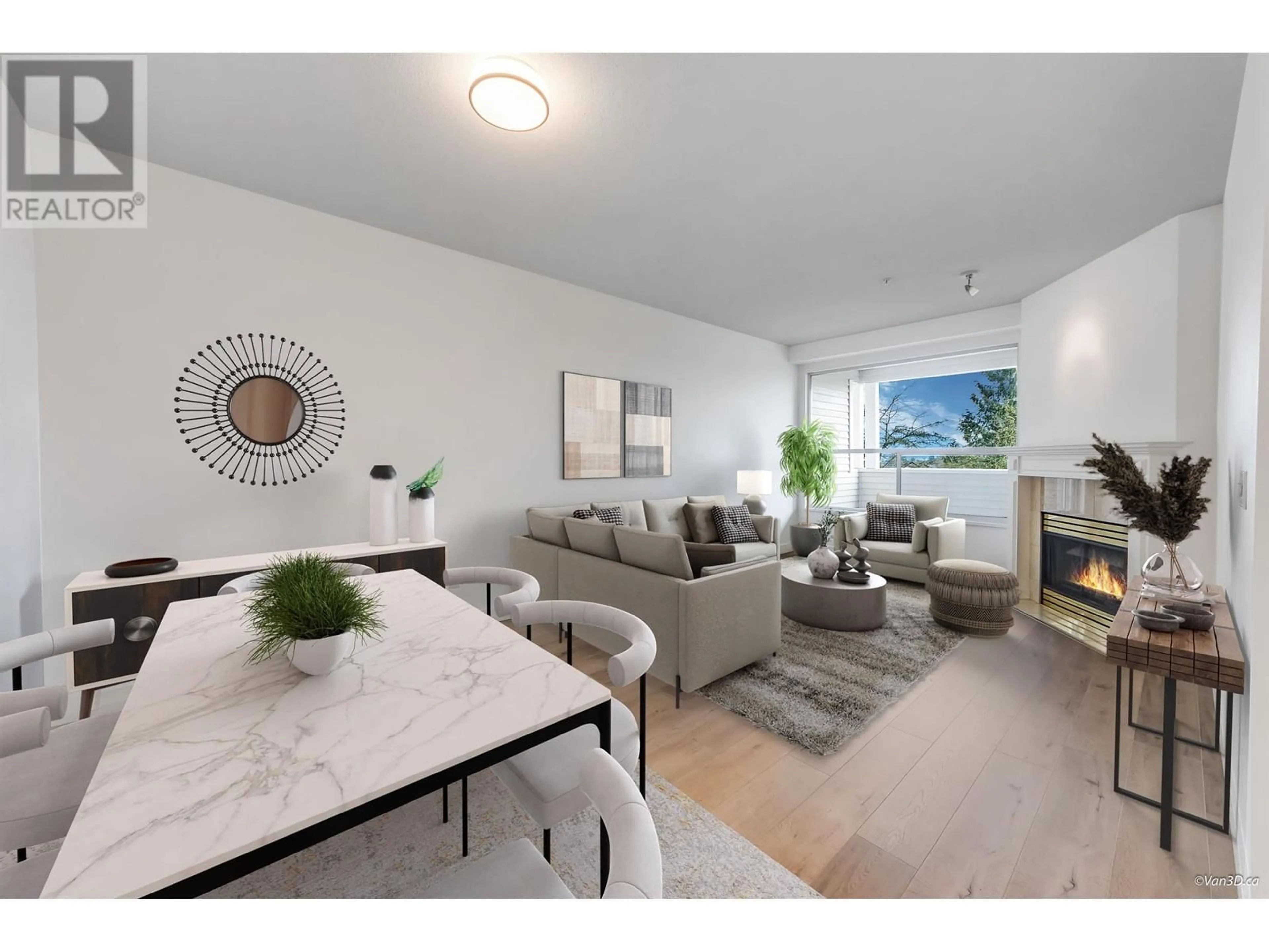 Living room with furniture, unknown for 205 - 5270 OAKMOUNT CRESCENT, Burnaby British Columbia V5H4S1