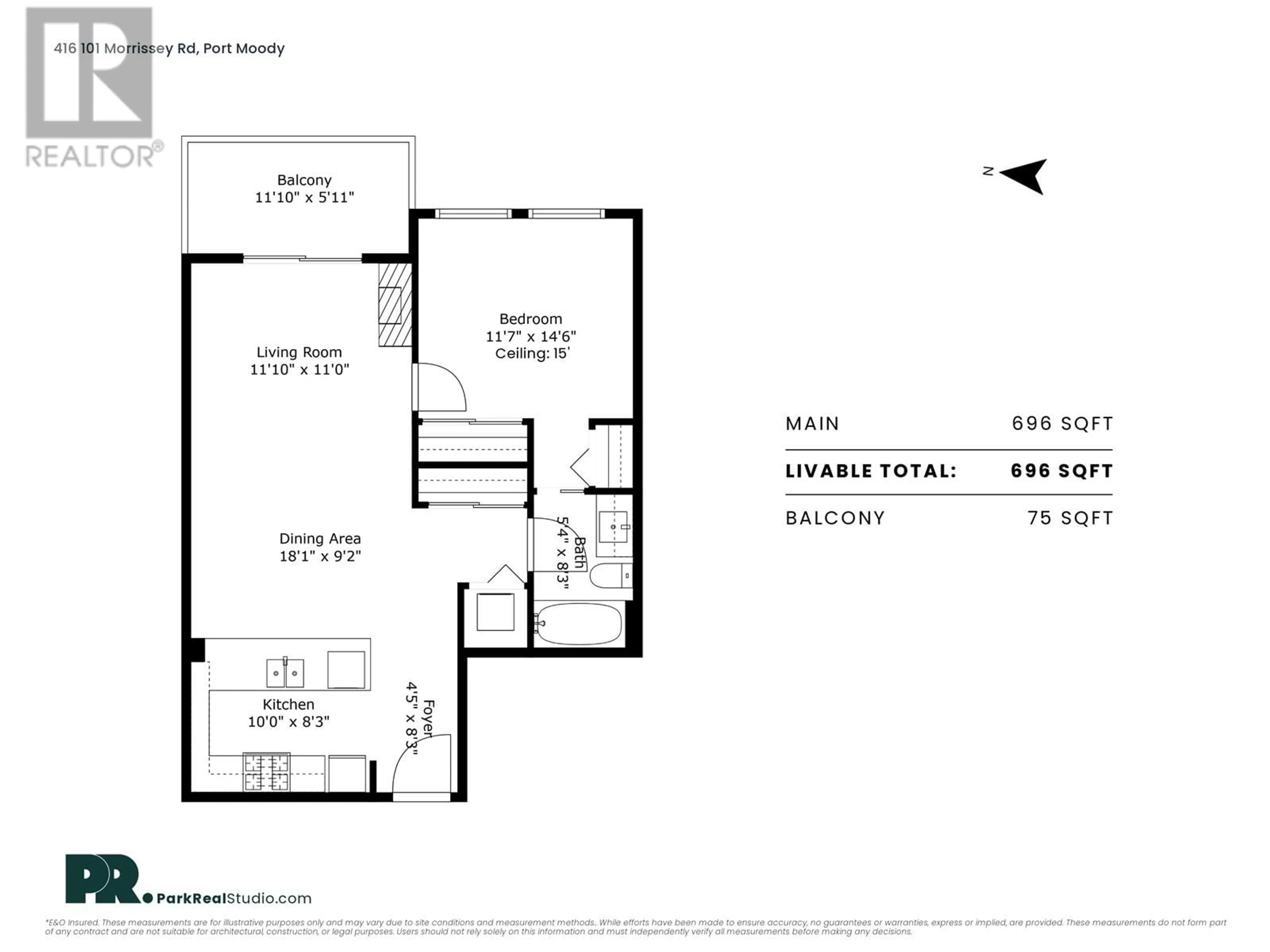 Floor plan for 416 - 101 MORRISSEY ROAD, Port Moody British Columbia V3H0E6