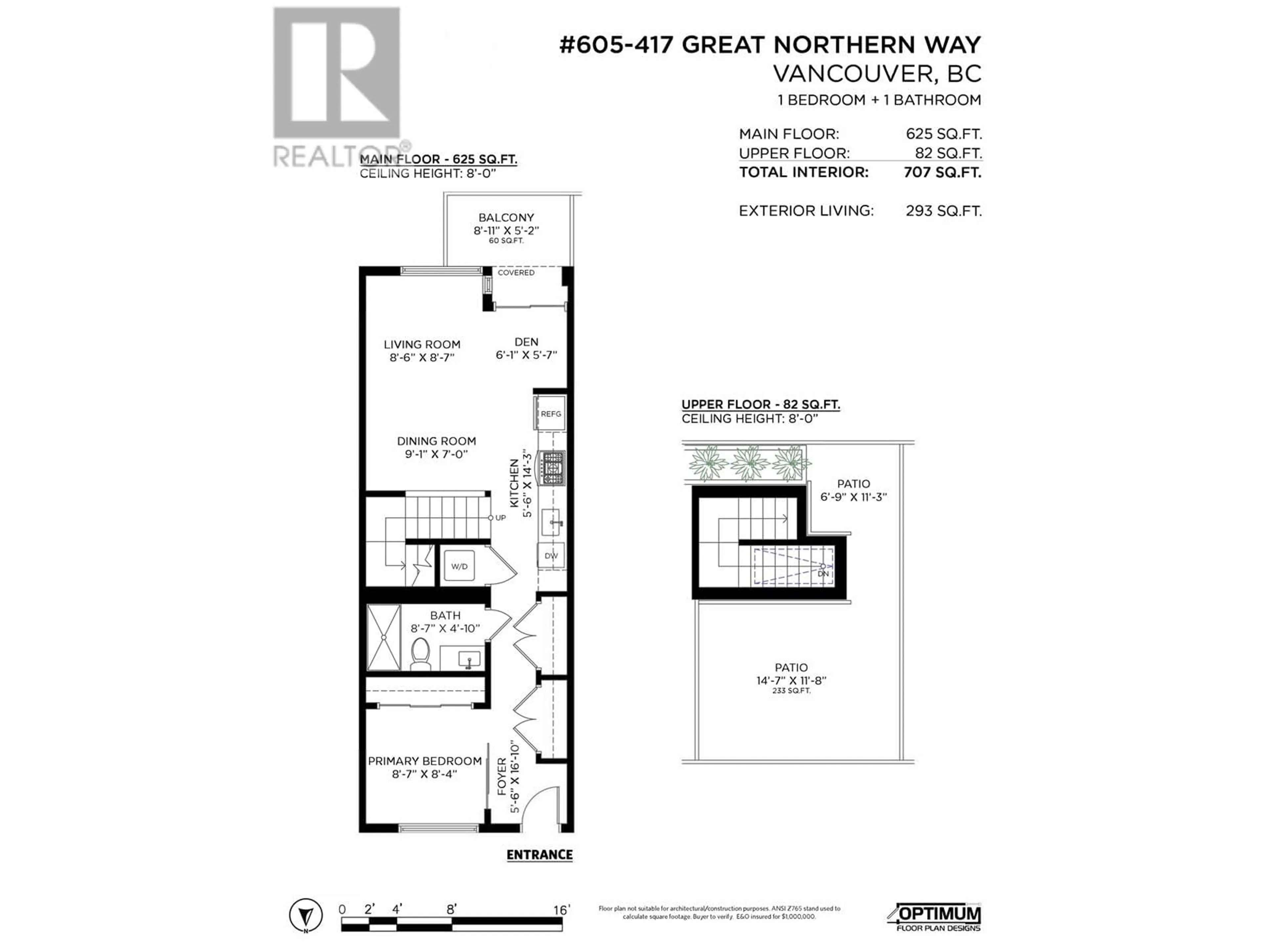 Floor plan for 605 - 417 GREAT NORTHERN WAY, Vancouver British Columbia V5T0G7