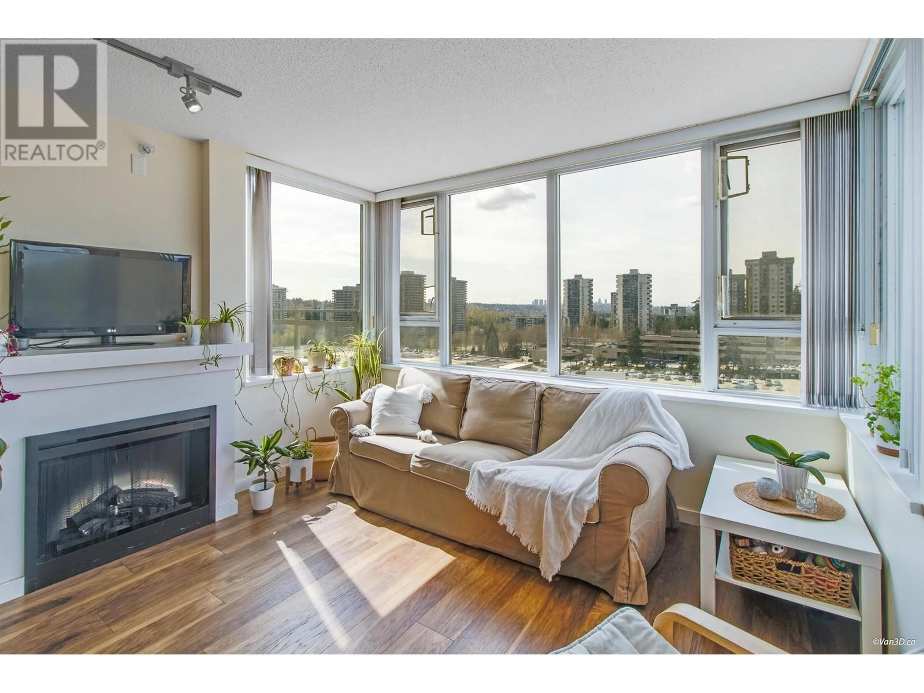 Living room with furniture, wood/laminate floor for 505 - 9868 CAMERON STREET, Burnaby British Columbia V3J0A5
