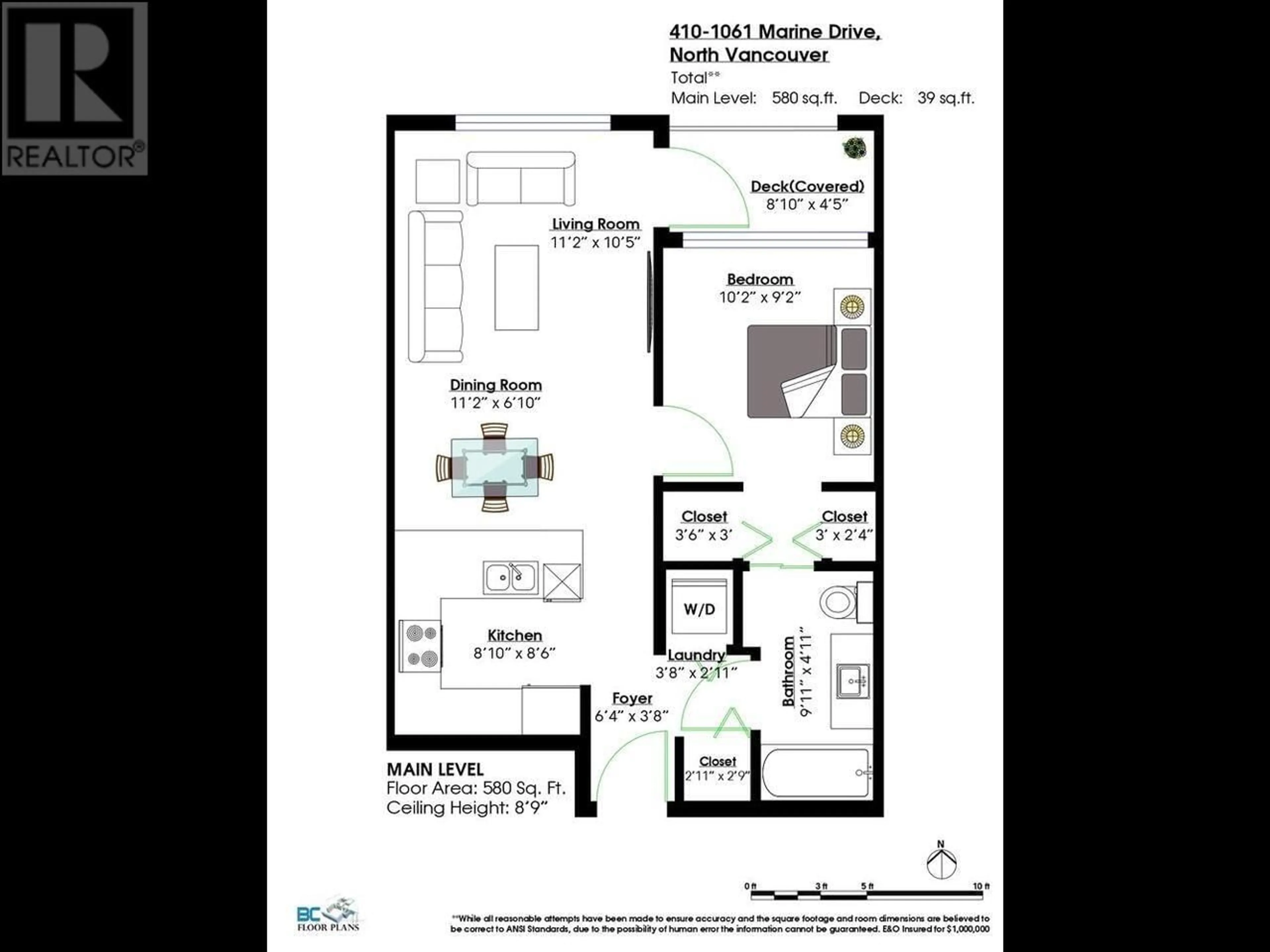 Floor plan for 410 - 1061 MARINE DRIVE, North Vancouver British Columbia V7P1S6