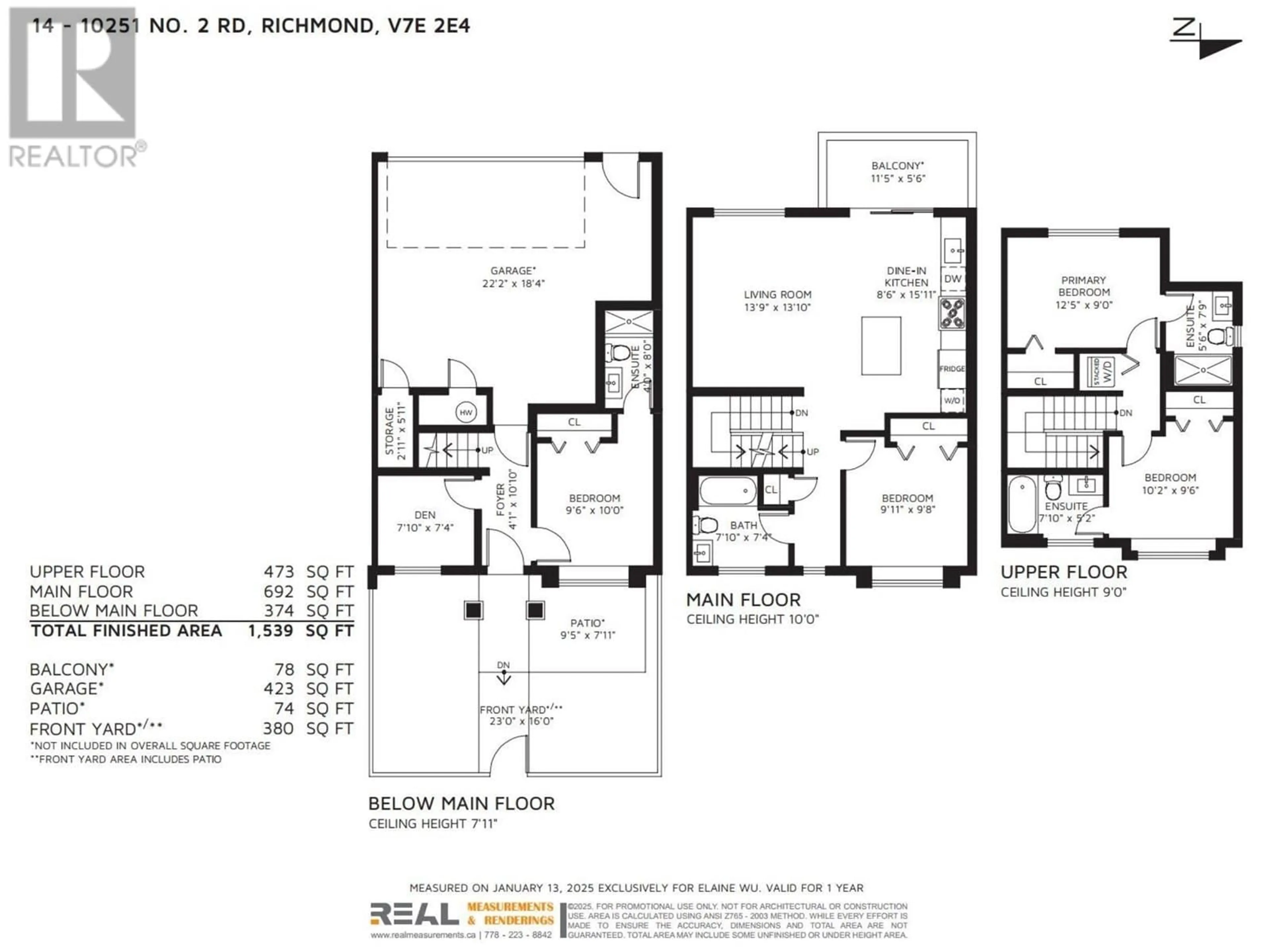 Floor plan for 14 - 10233 NO.2 ROAD, Richmond British Columbia V7E2E4