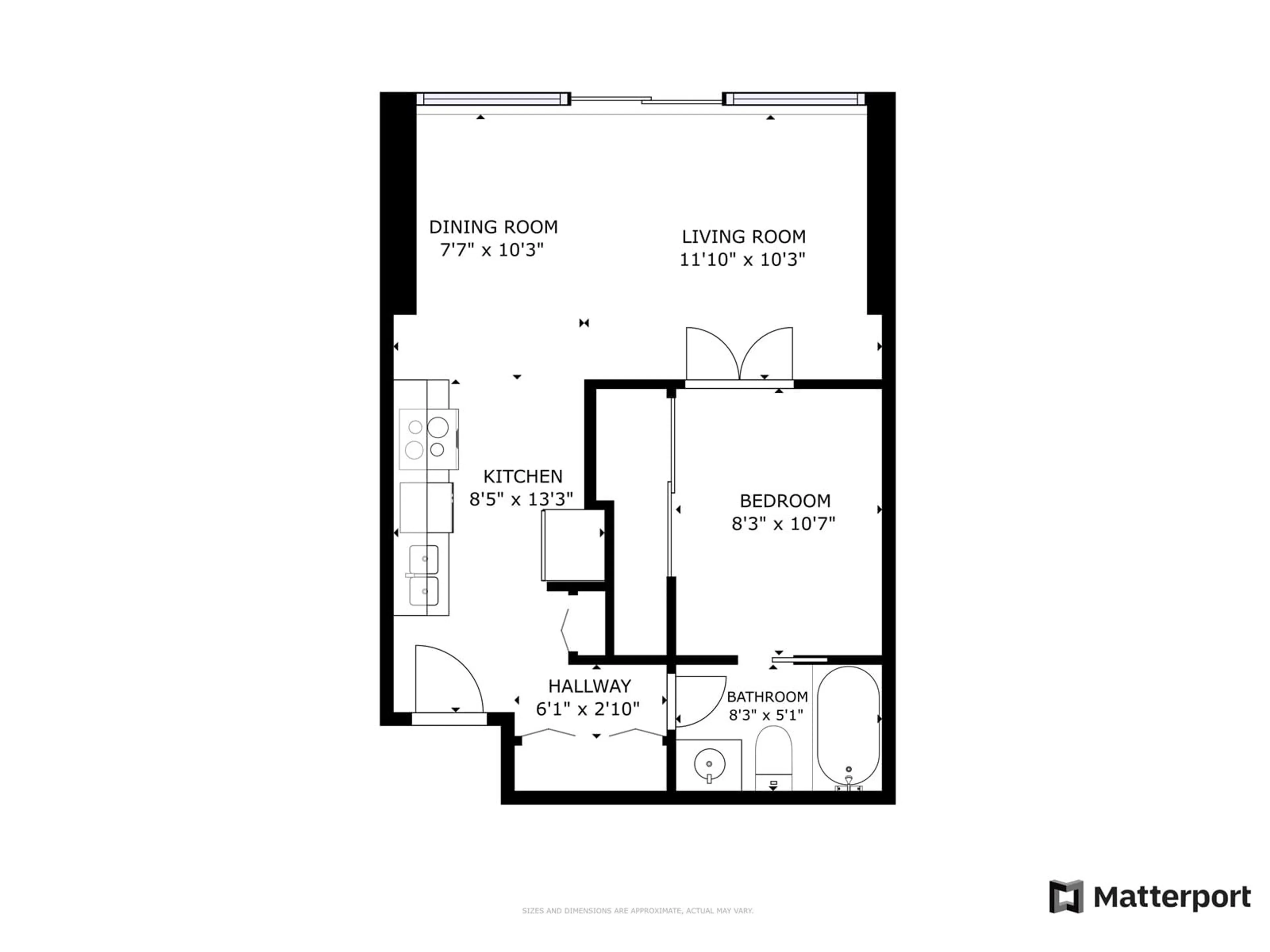 Floor plan for 3510 - 13688 100, Surrey British Columbia V3T0G5