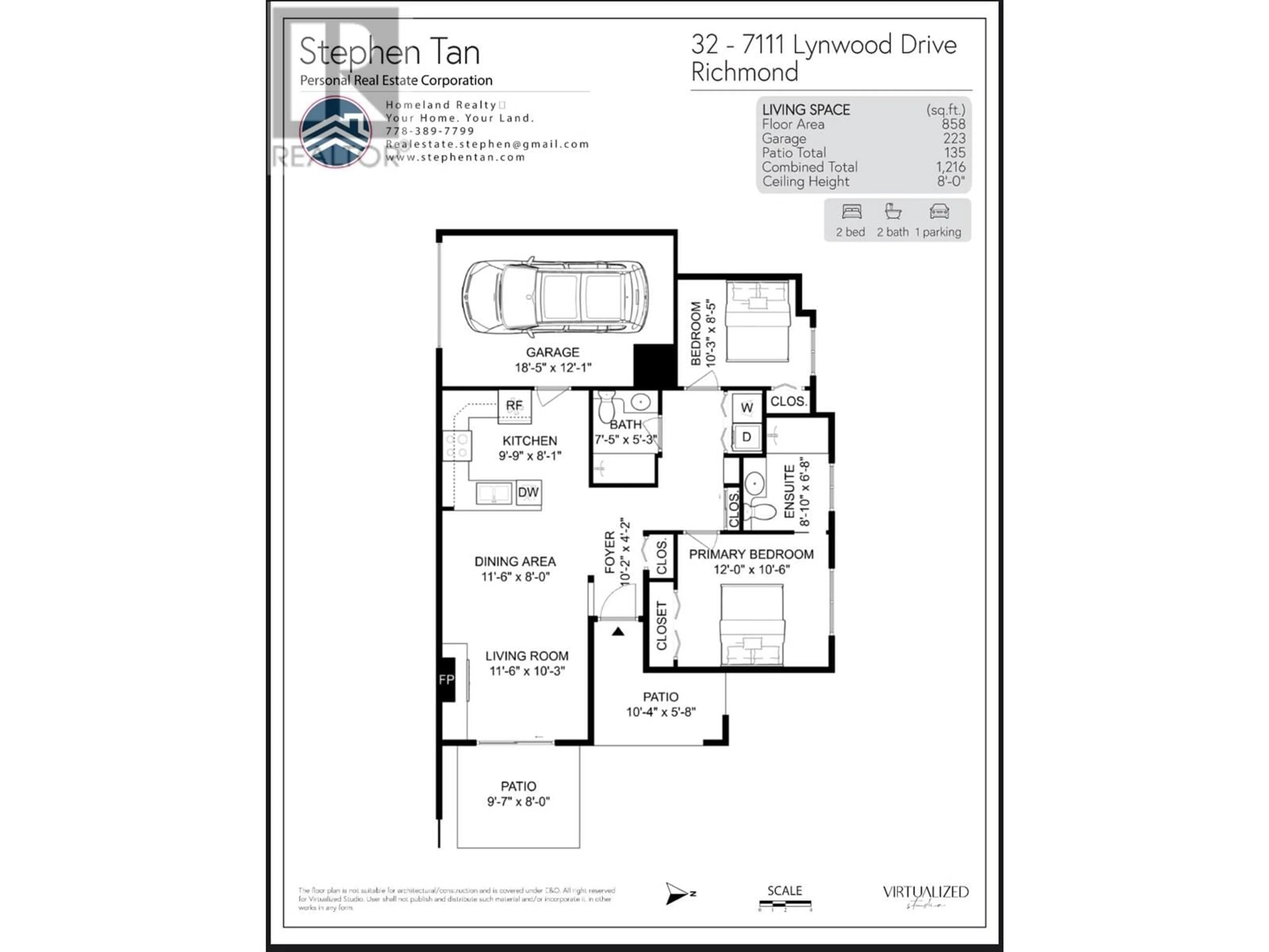 Floor plan for 32 - 7111 LYNNWOOD DRIVE, Richmond British Columbia V7C5S9